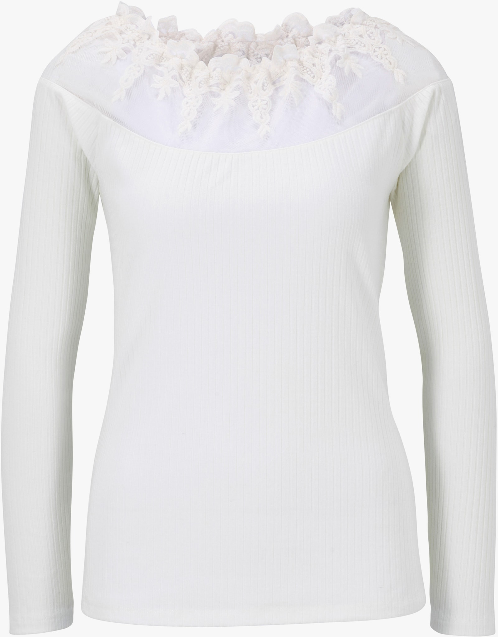 heine T-shirt à manches longues avec dentelle - offwhite