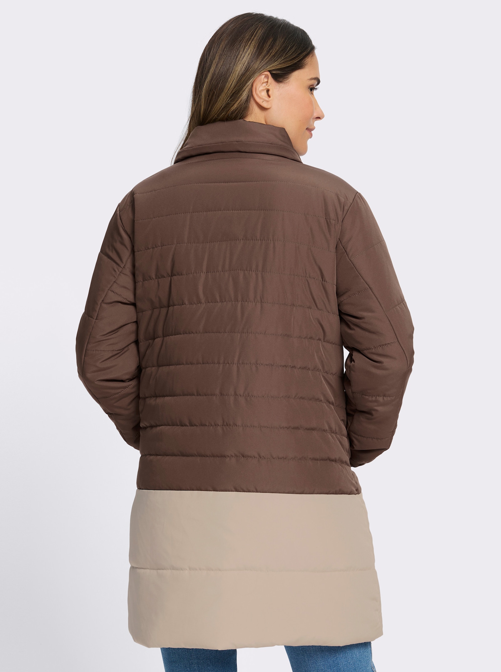 Steppjacke mit wärmender Wattierung - schoko-beige