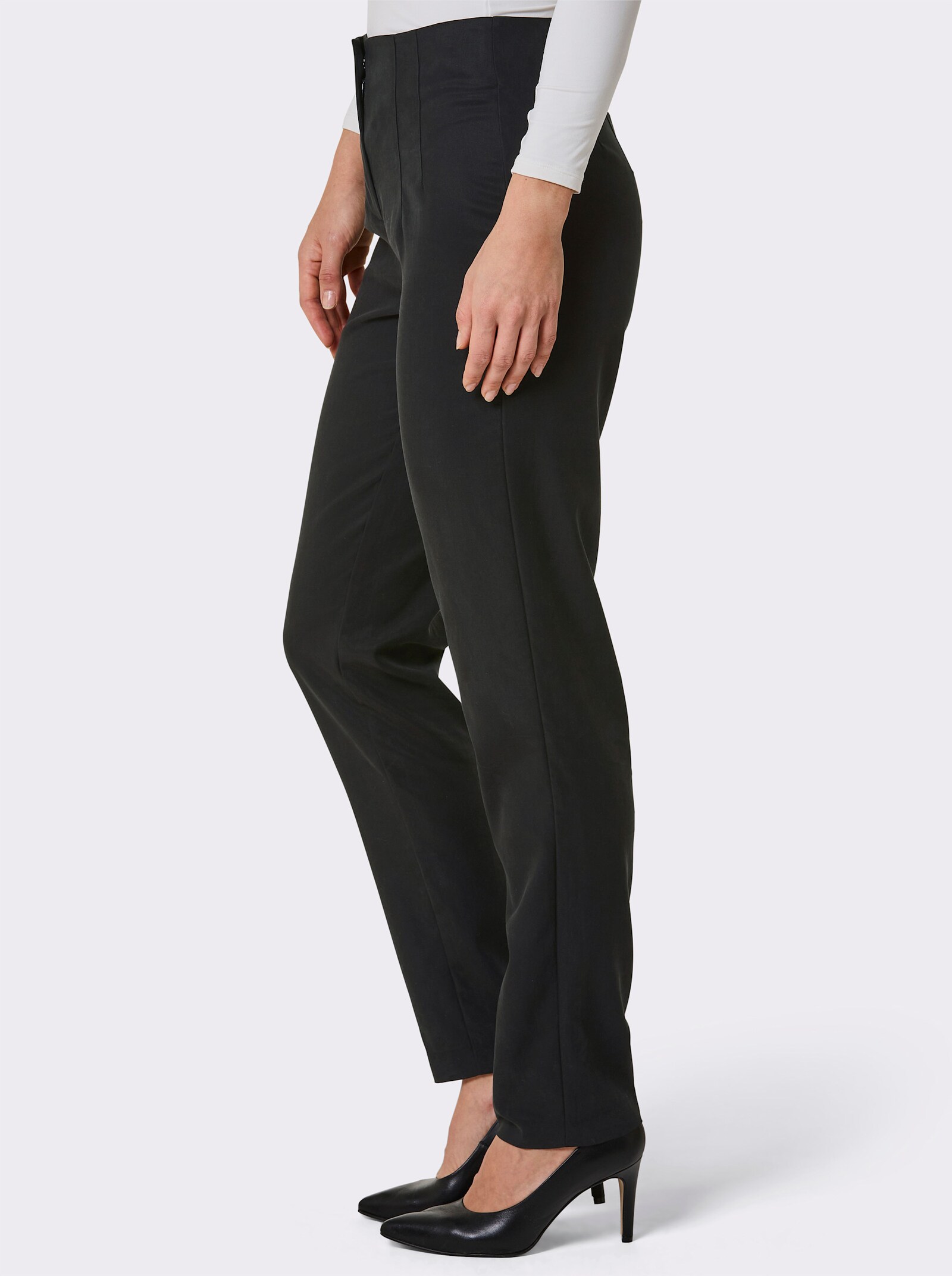 CREATION L PREMIUM Webhose mit hoher Taille - schwarz