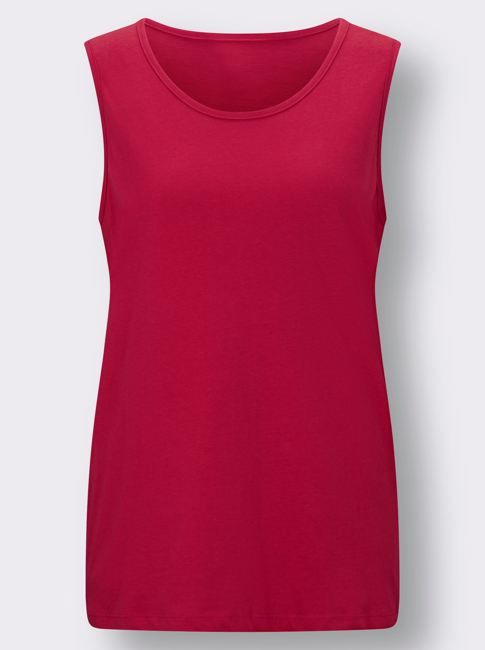 Ramienkový top, okrúhly výstrih - červená