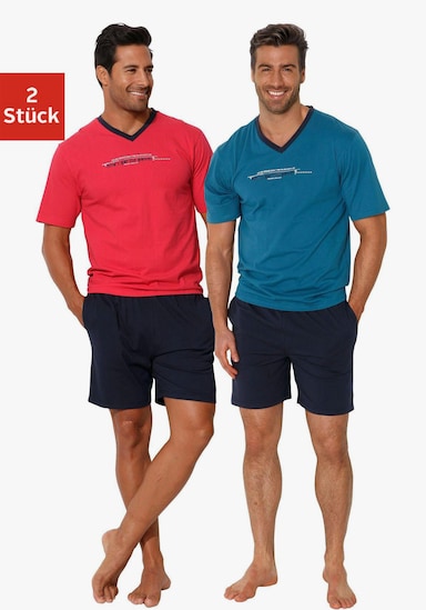 AUTHENTIC LE JOGGER Pyjama - petrol-navy, rot-navy