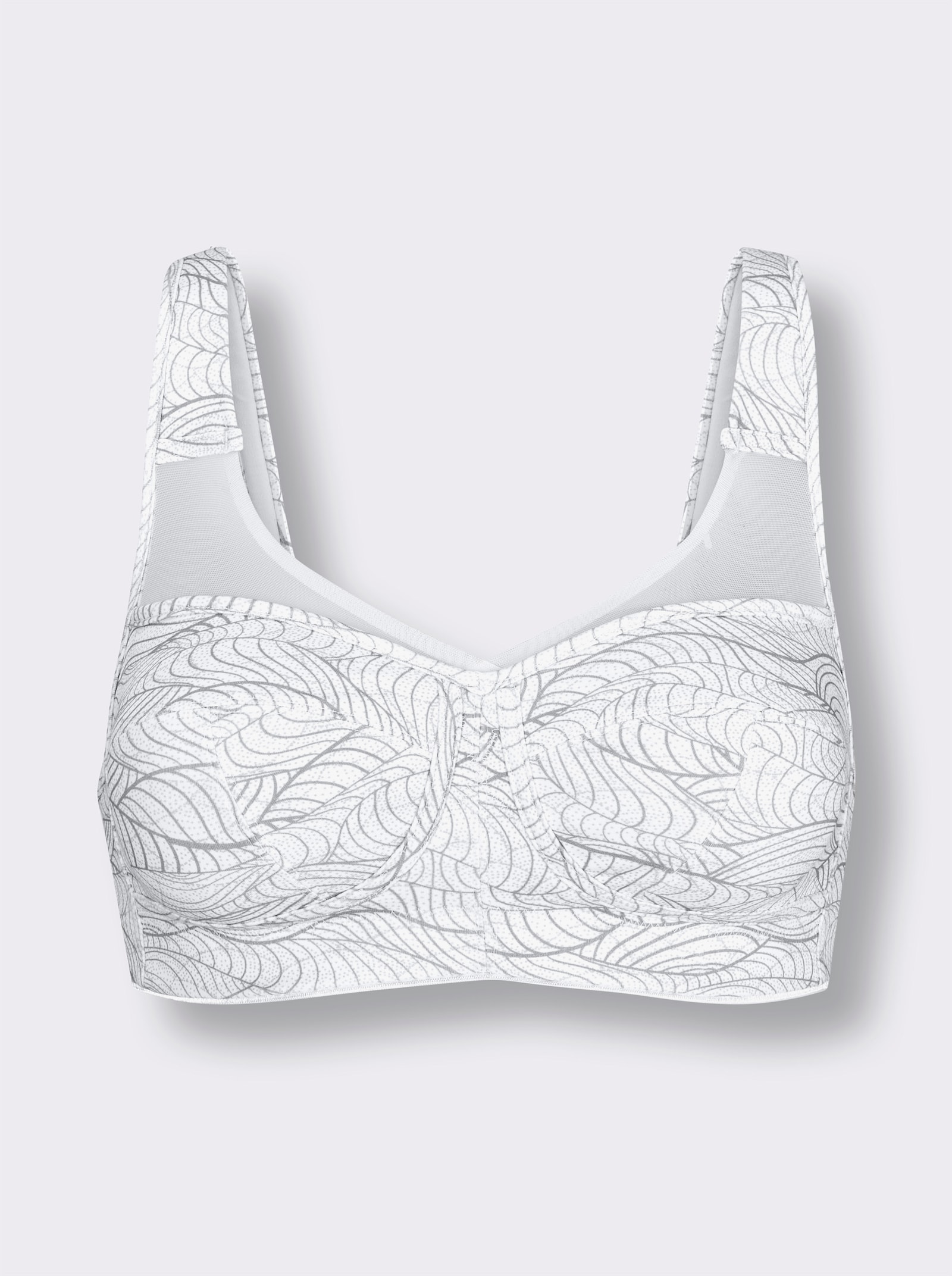 wäschepur Entlastungs-BH ohne Bügel mit wattierten Komfortträgern - weiß-steingrau