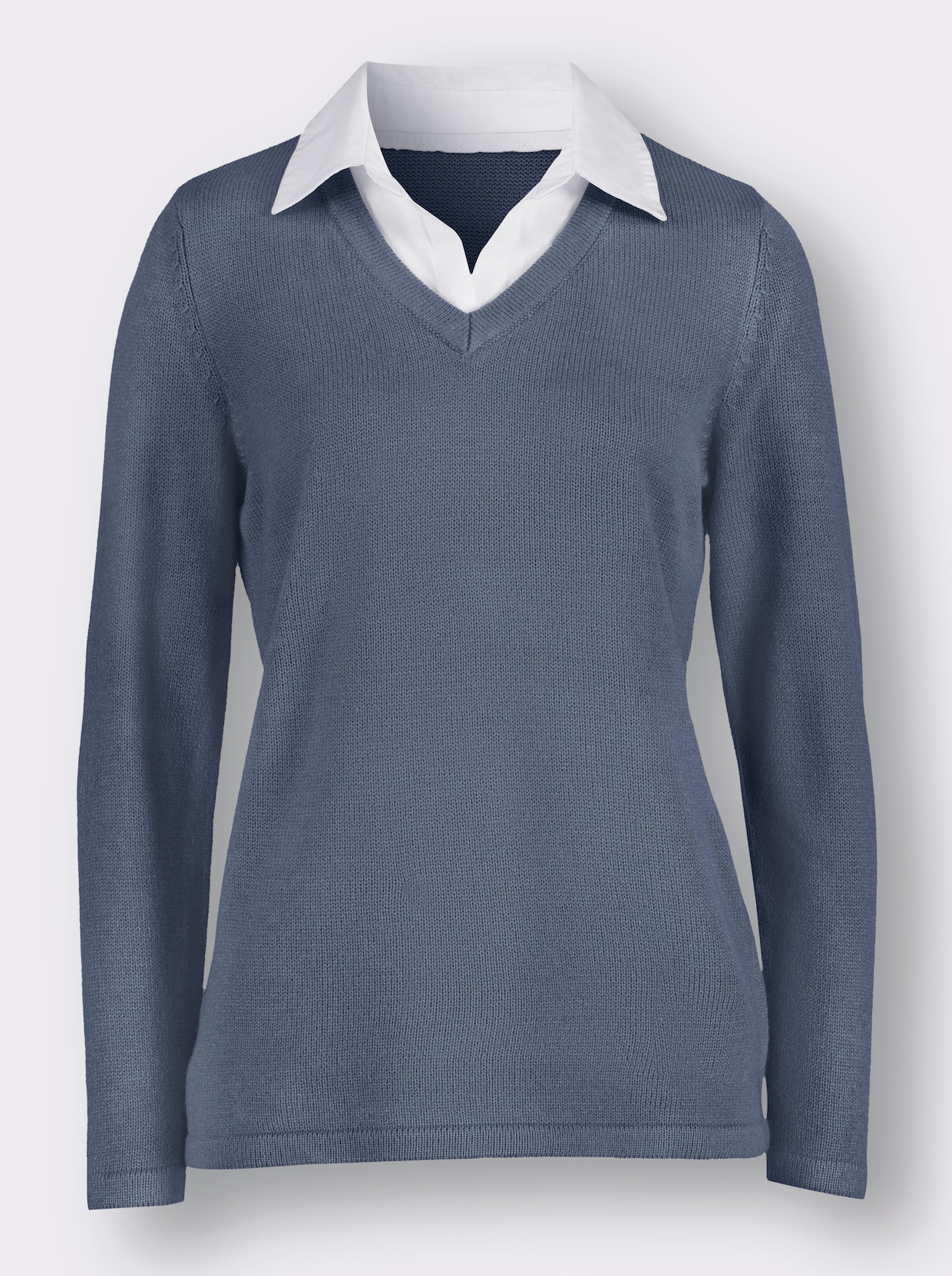 2-in-1-pullover - duivenblauw