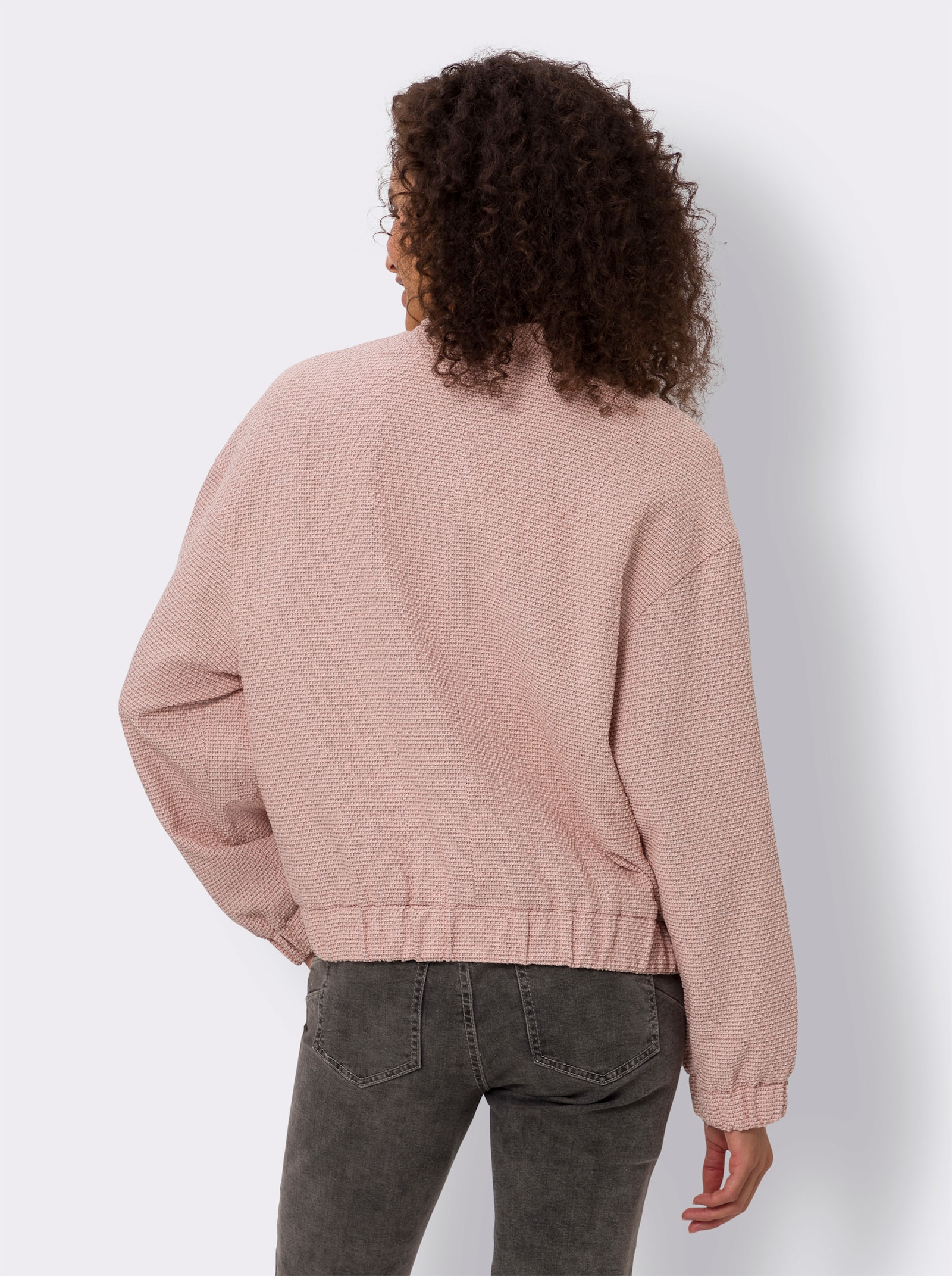 heine Blousonjacke in Bouclé-Qualität - champagner-rosenquarz-meliert