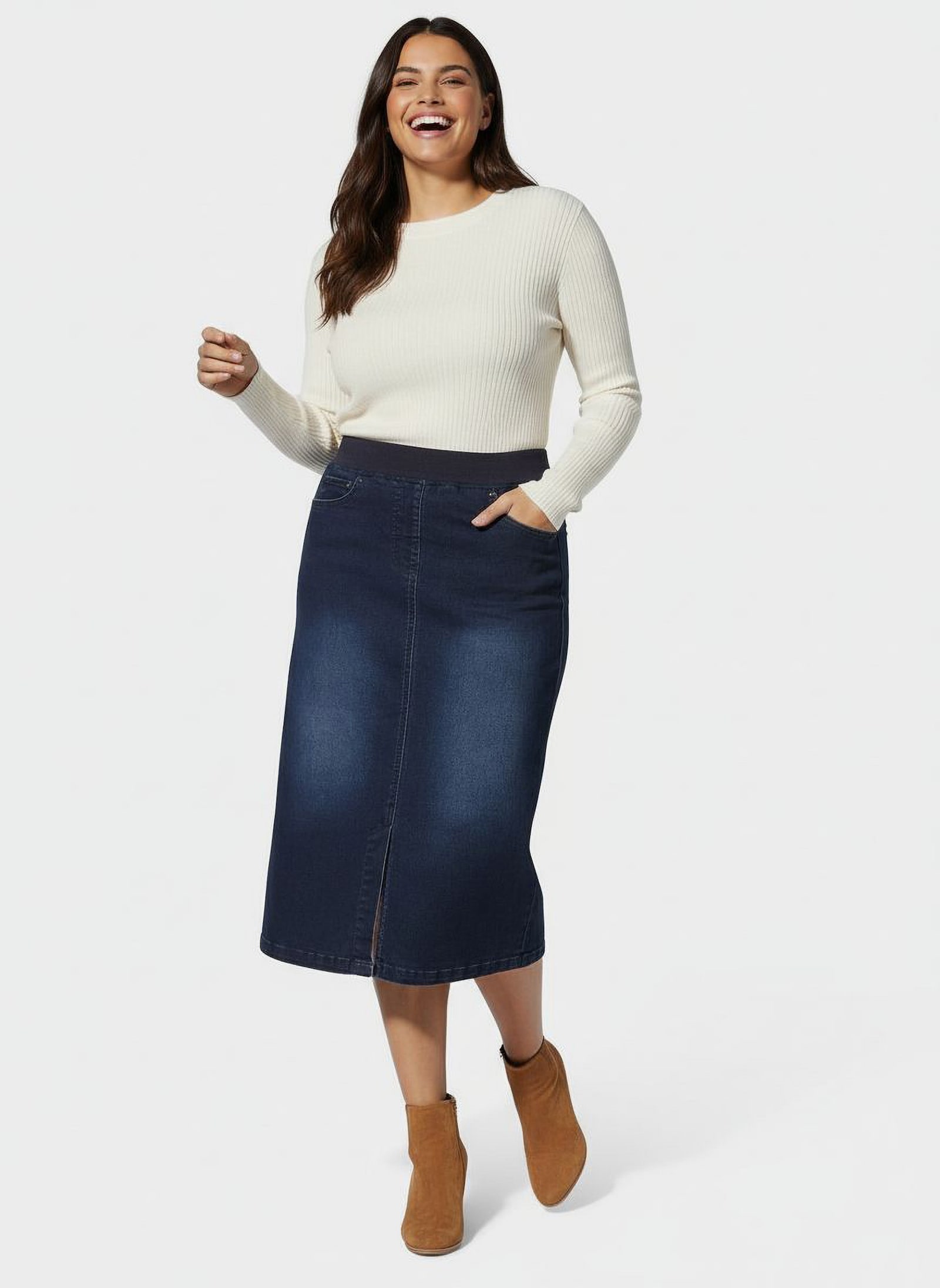 Jeansrock in Schlupfform - dark blue