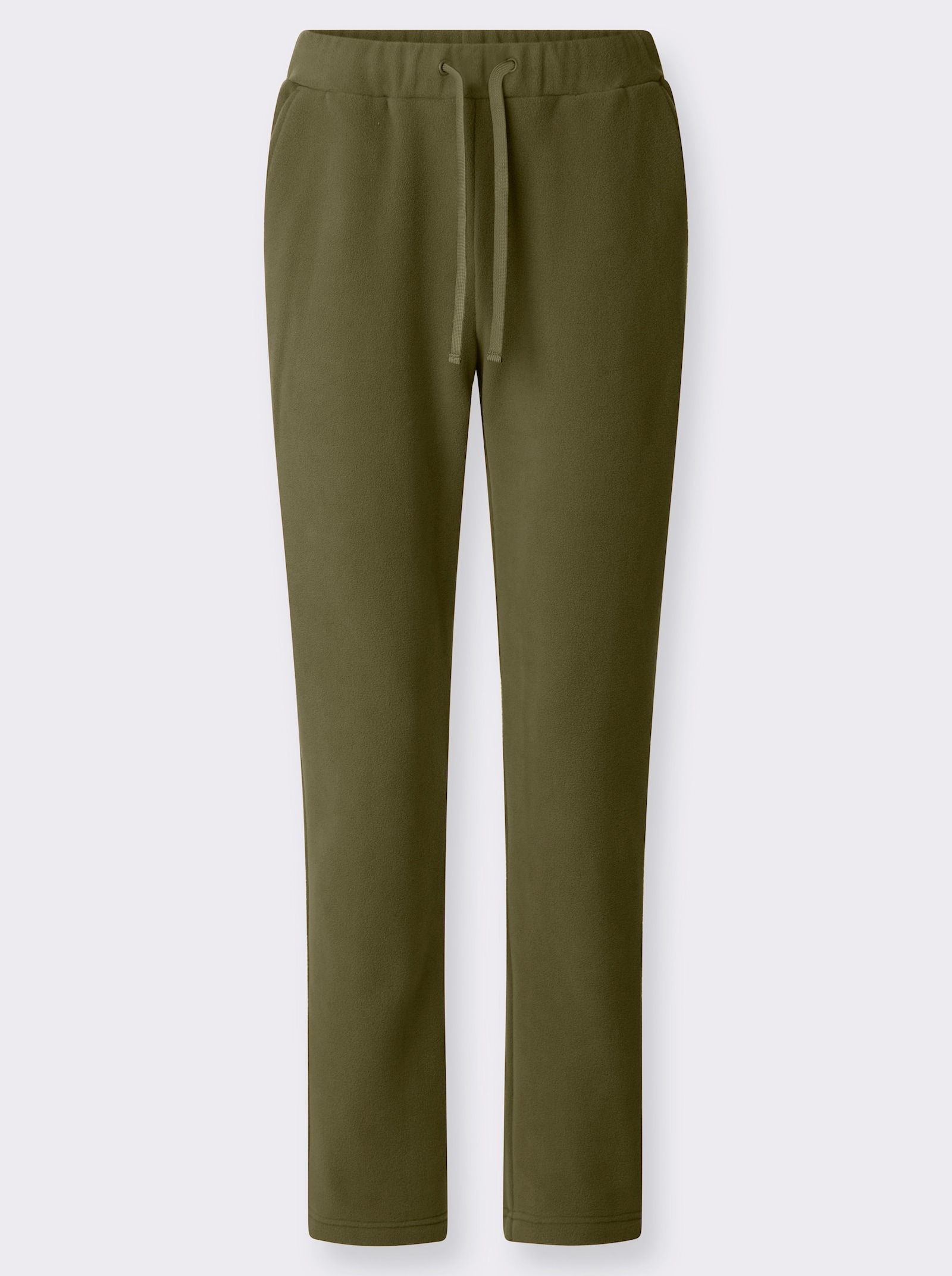 Fleecebyxa med hel resårlinning - oliv