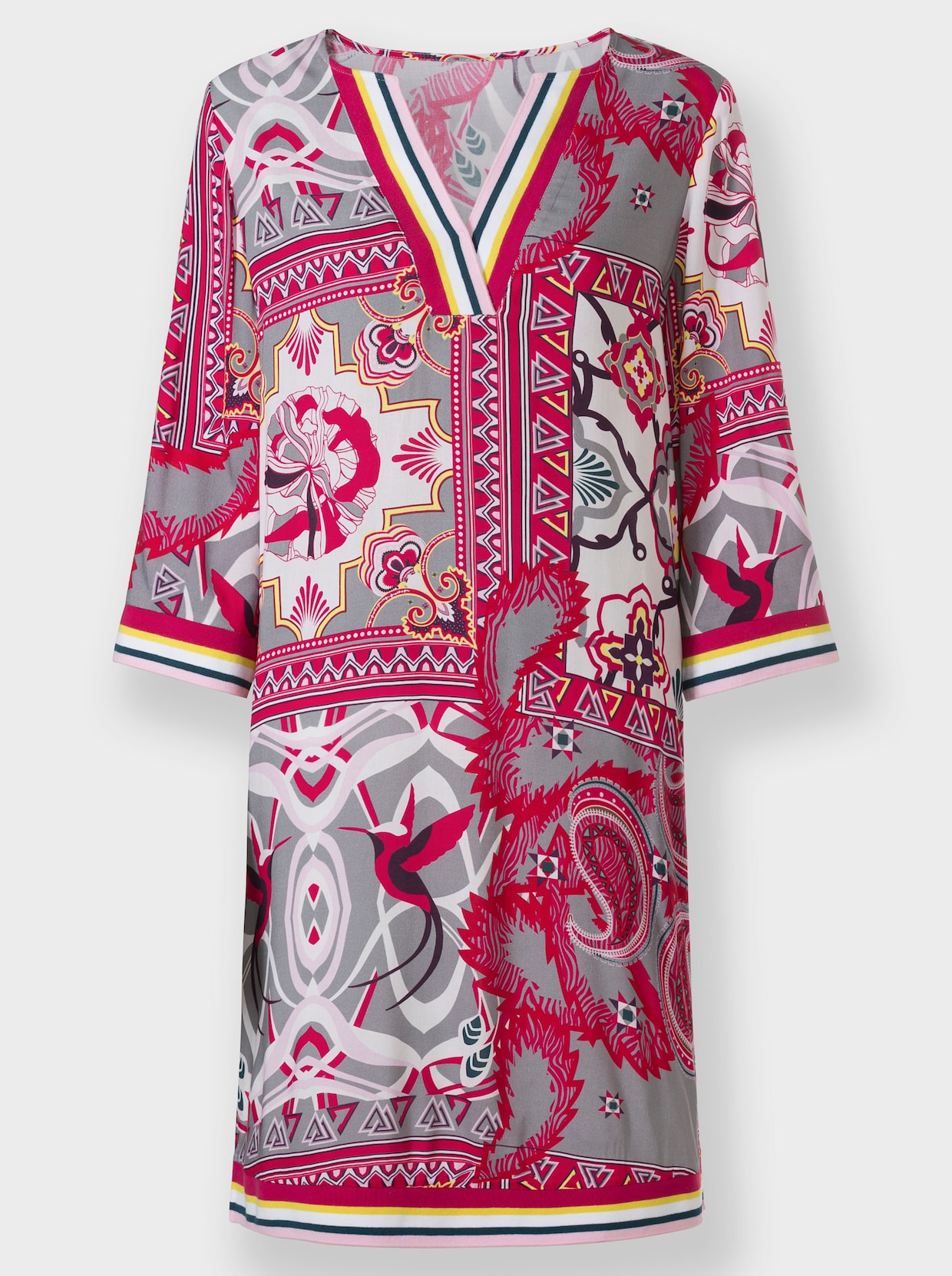 heine Robe tissée - écru-rose imprimé