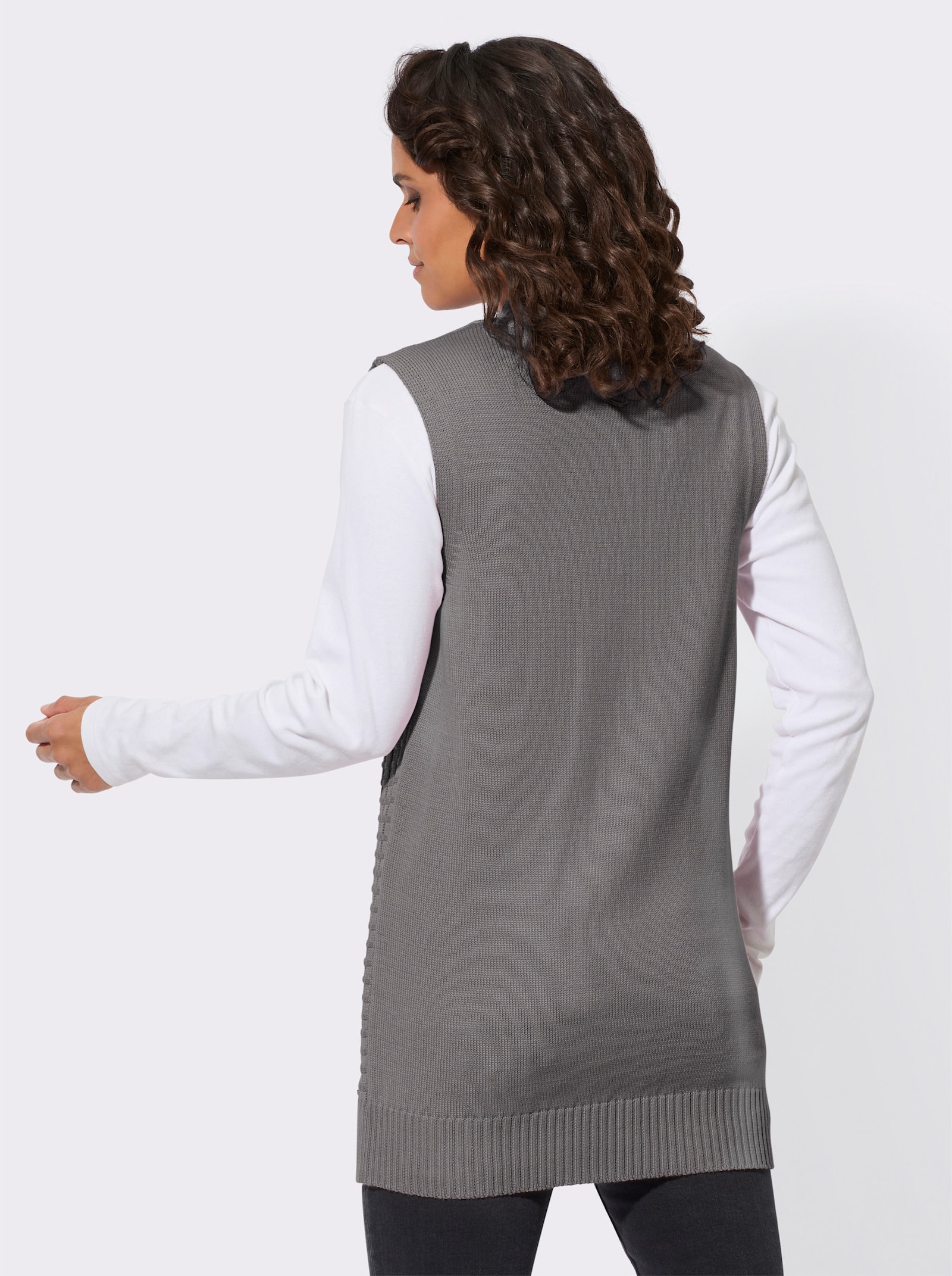 Mouwloos vest met glad rugpand - grijs