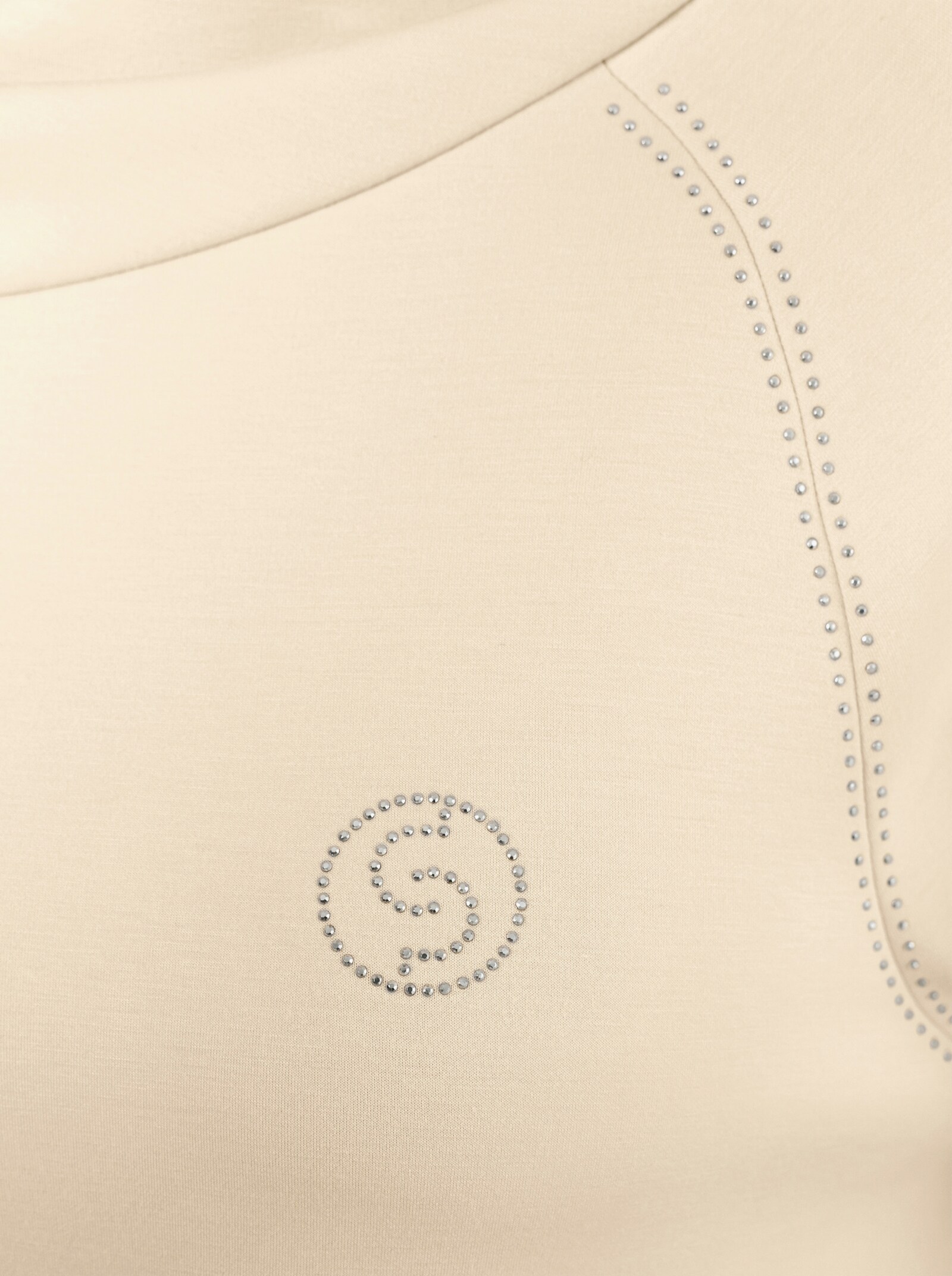 CREATION L PREMIUM Sweatshirt mit Glitzersteinchen - elfenbein