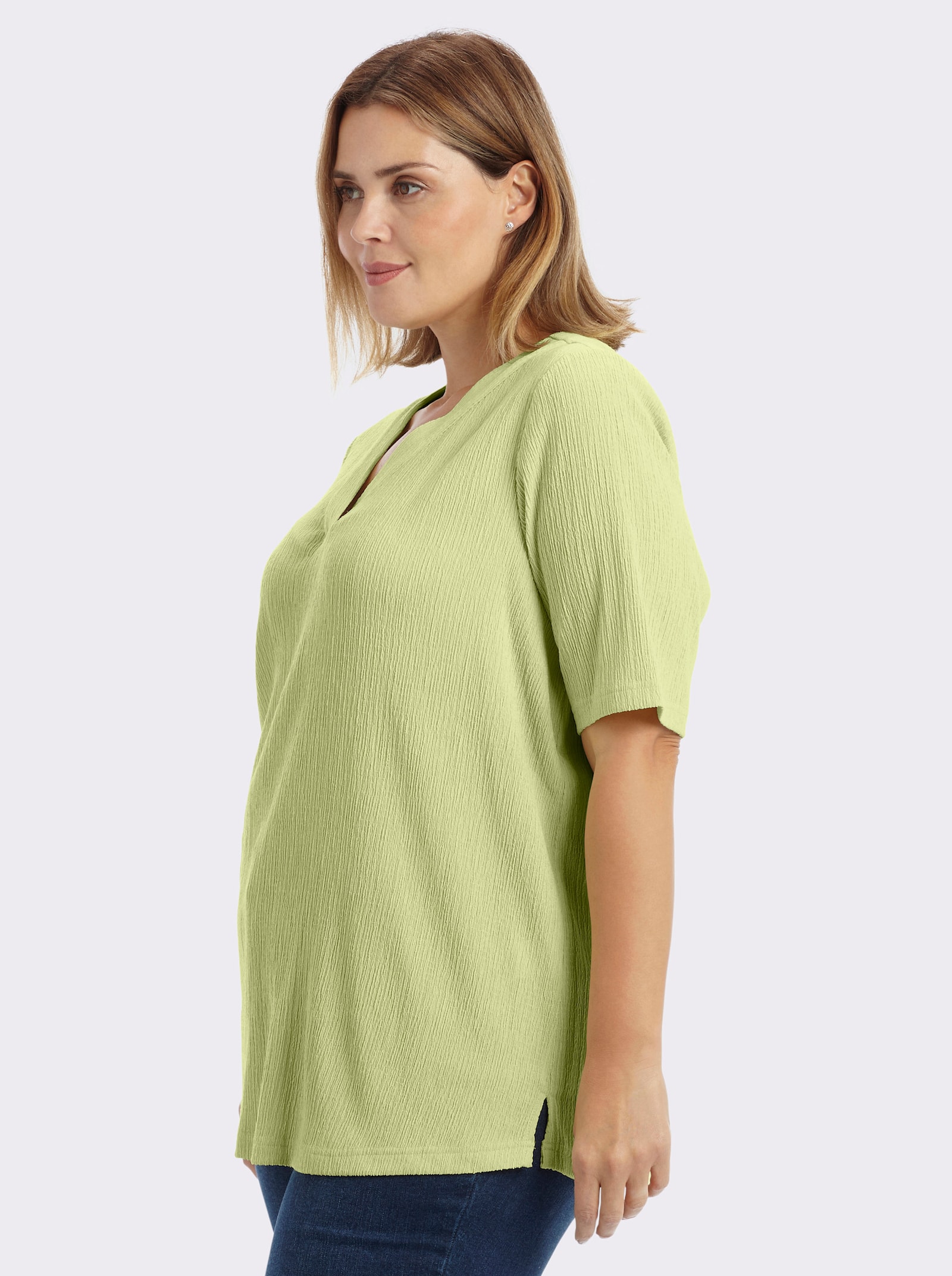 sheego Blusenshirt mit Halbarmen - pistazie