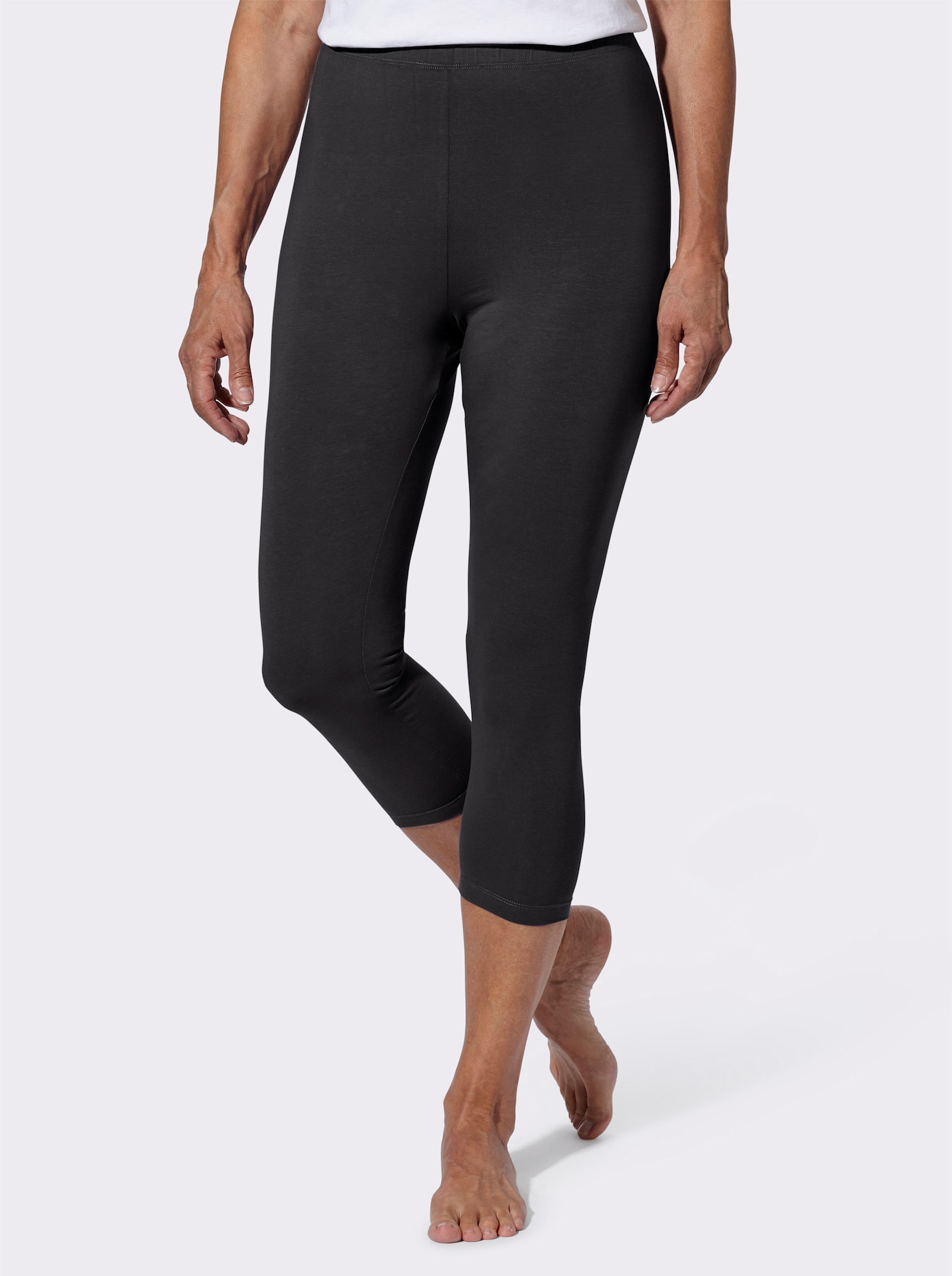 Leggings im 3er-Pack - schwarz + feige + steingrau
