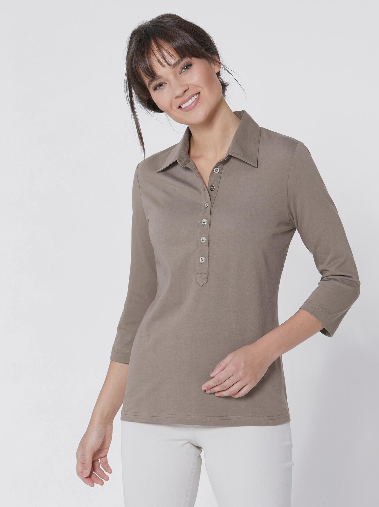 Creation L Premium Pima-Baumwoll-Shirt - taupe