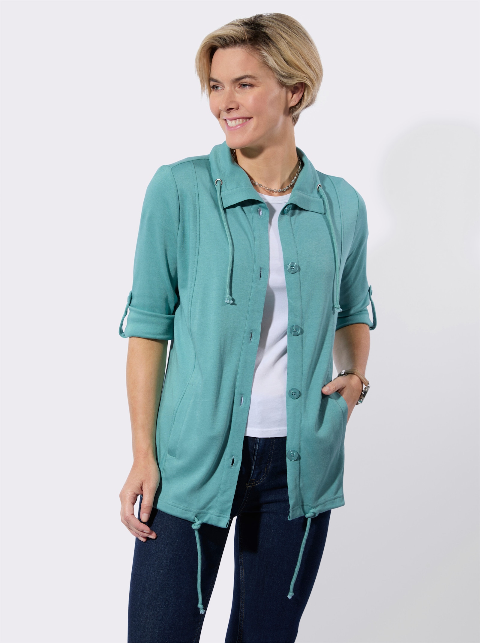  Shirtjacke mit Tunnelzug - ozean