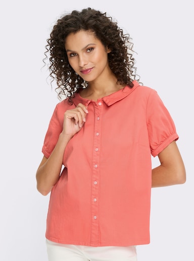 heine Jeansbluse mit Bubikragen - koralle