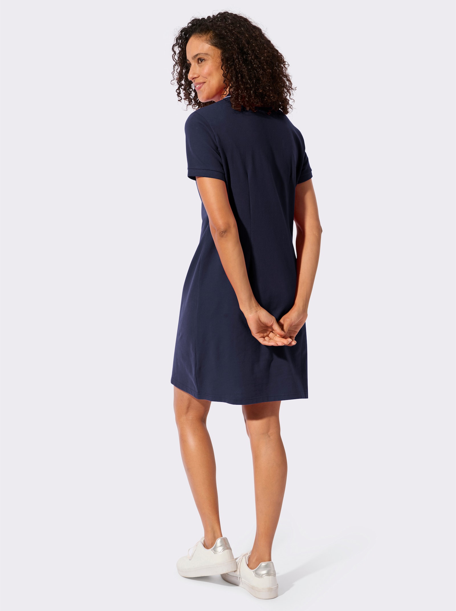 Polokleid mit Taillenabnähern hinten - marine