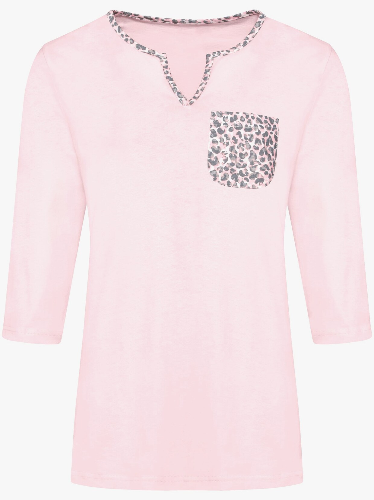 Capri-Schlafanzug - rosé-grau-bedruckt