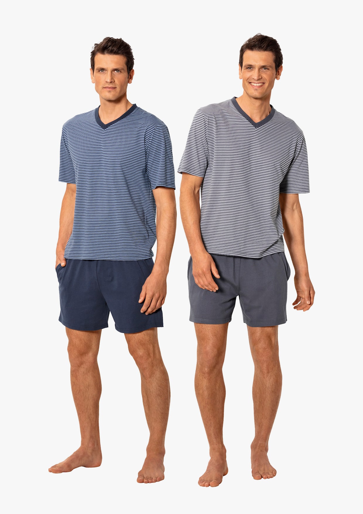 Pyjama - blau-marine, grau-anthrazit