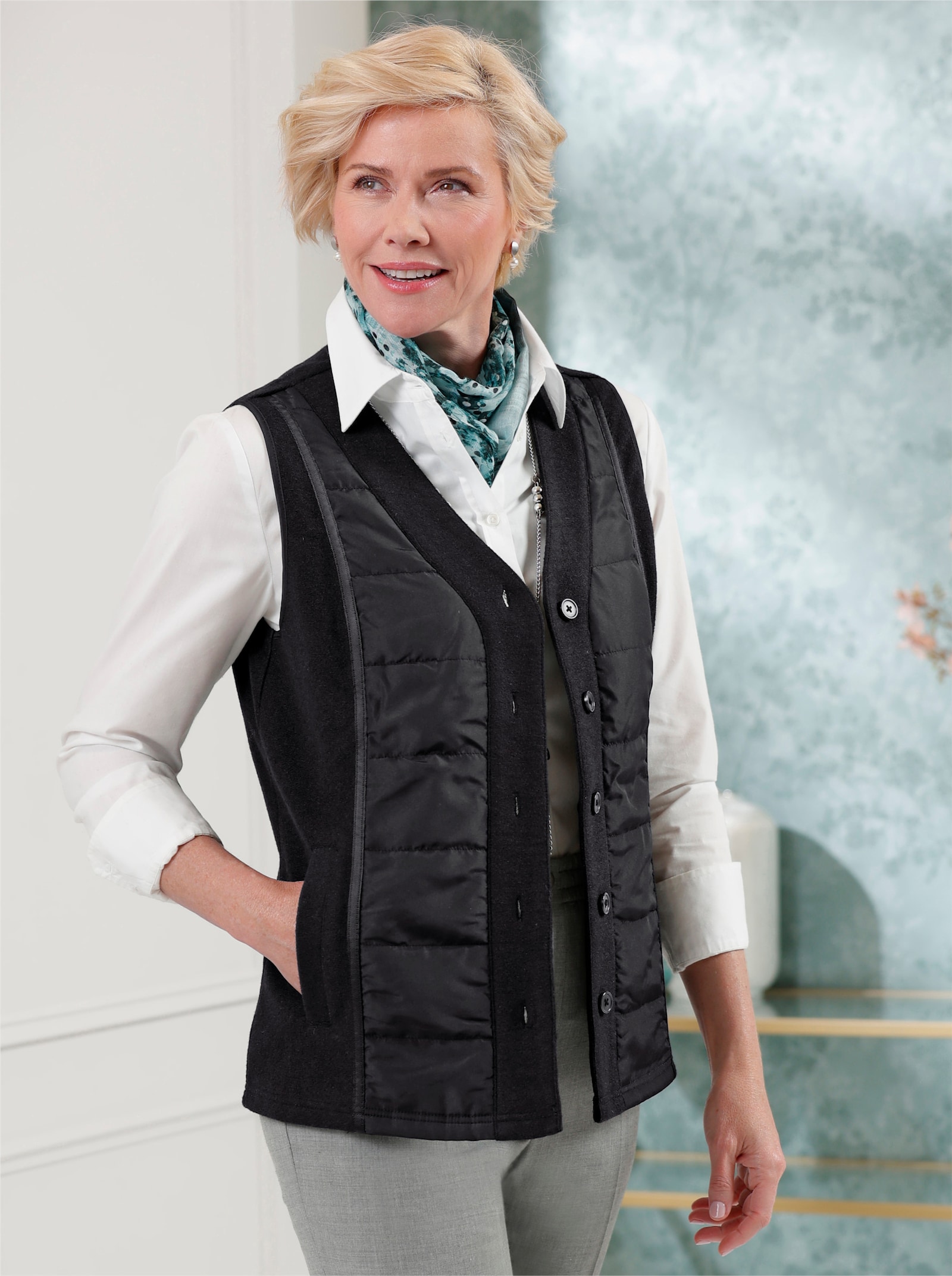 Weste in Walk-Optik - graphit