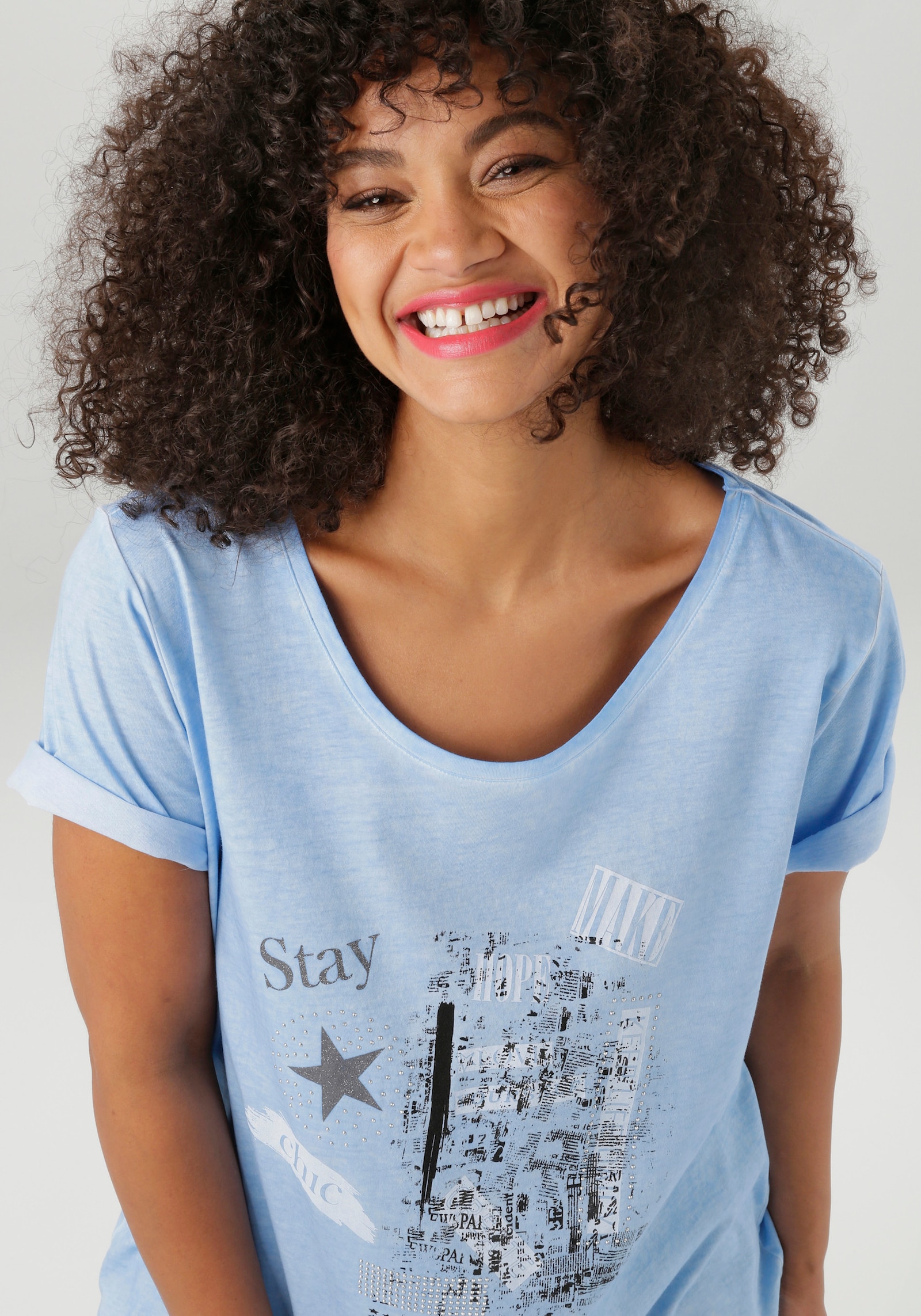 Aniston PLUS T-Shirt - hellblau