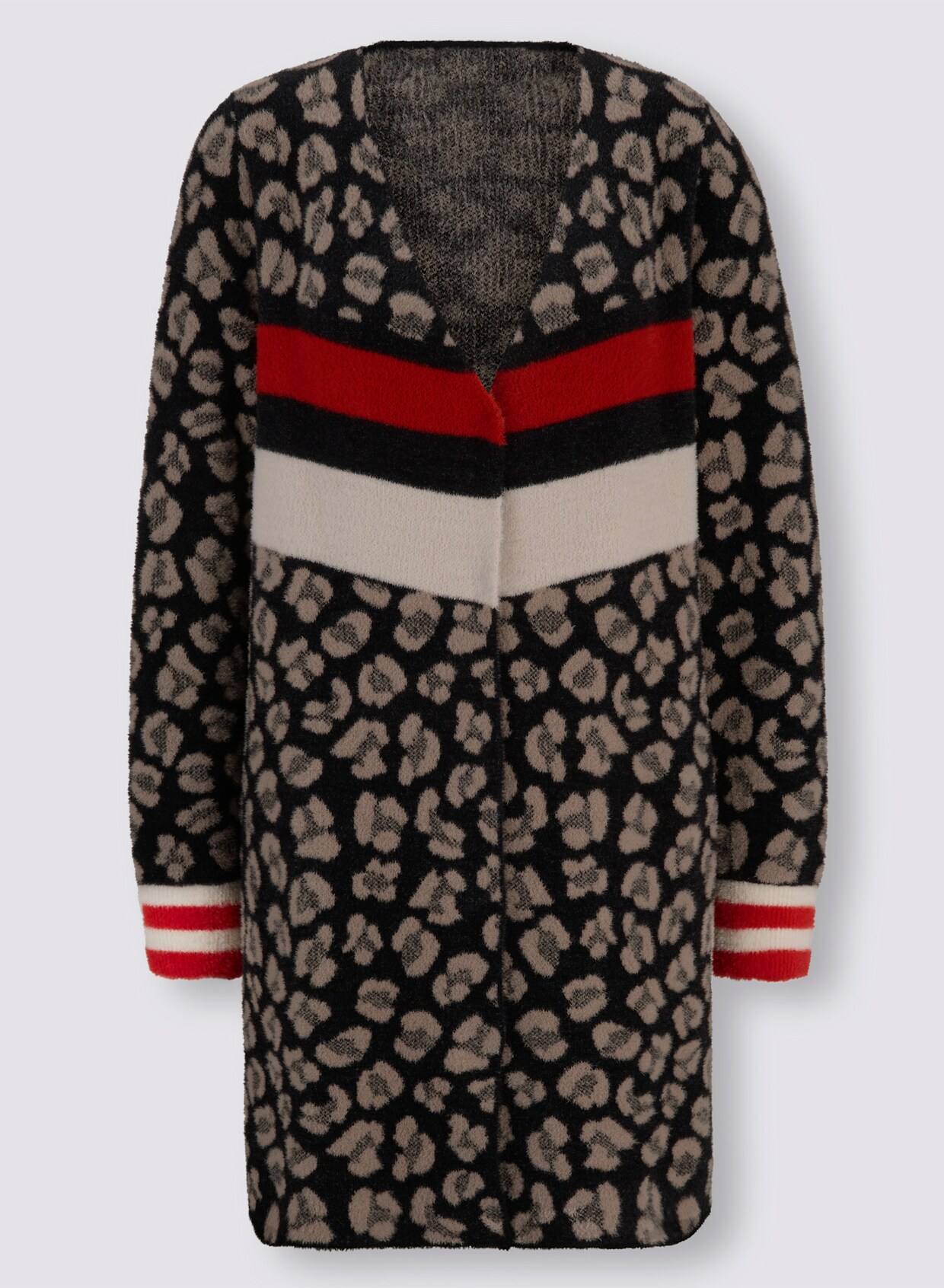 heine Strickjacke - schwarz-sesam-gemustert