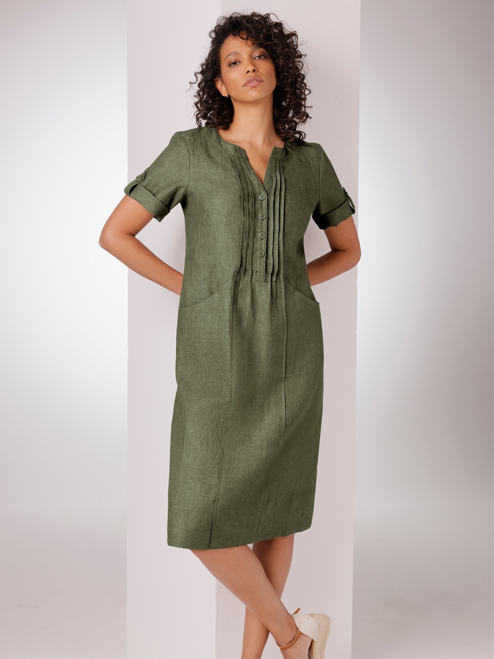 CREATION L PREMIUM Sommerkleid - khaki-meliert