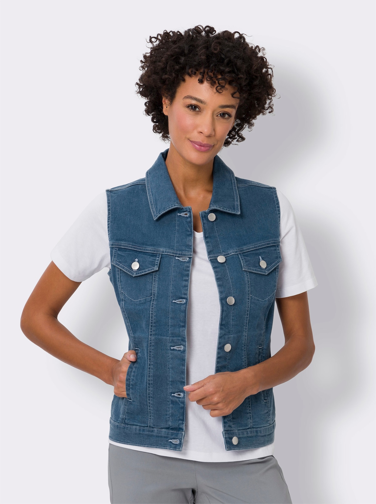 Jeansgilet - blue-bleached