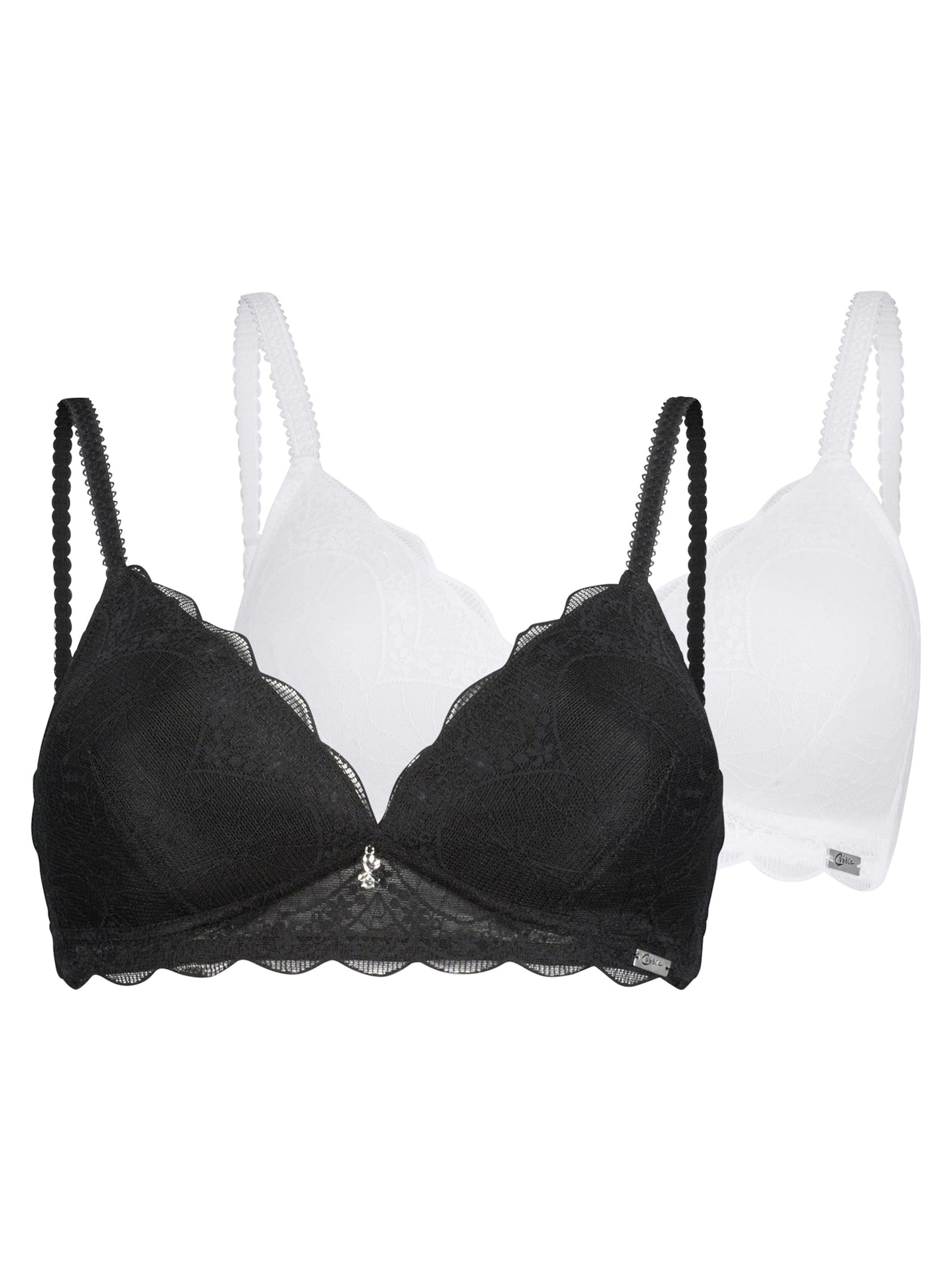 Cybele Schalen-BH ohne Bügel - schwarz + champagner