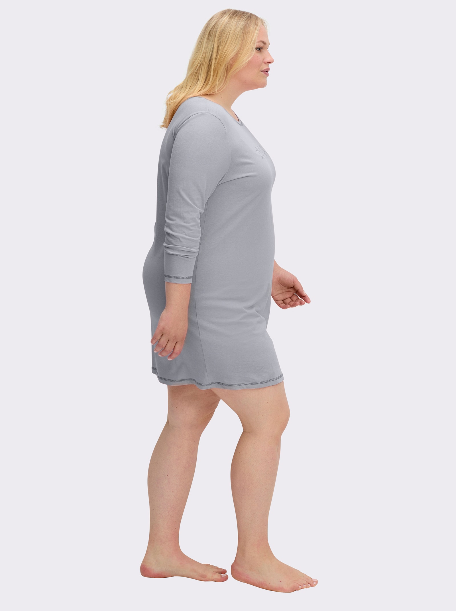 wäschepur Langarm Sleepshirts - grau + grau-gestreift