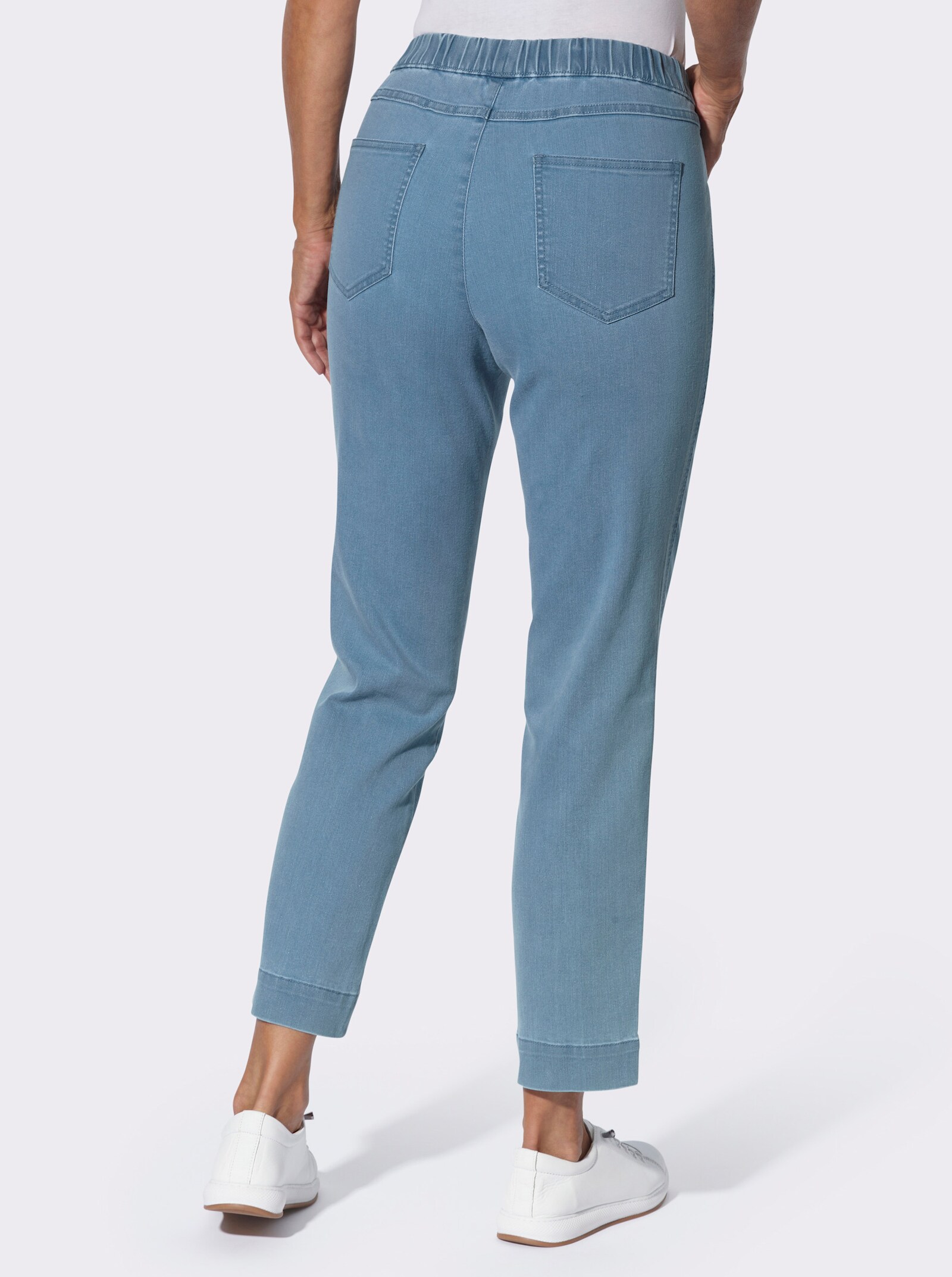 Stretch-Hose mit Teilungsnaht vorne - blue-bleached