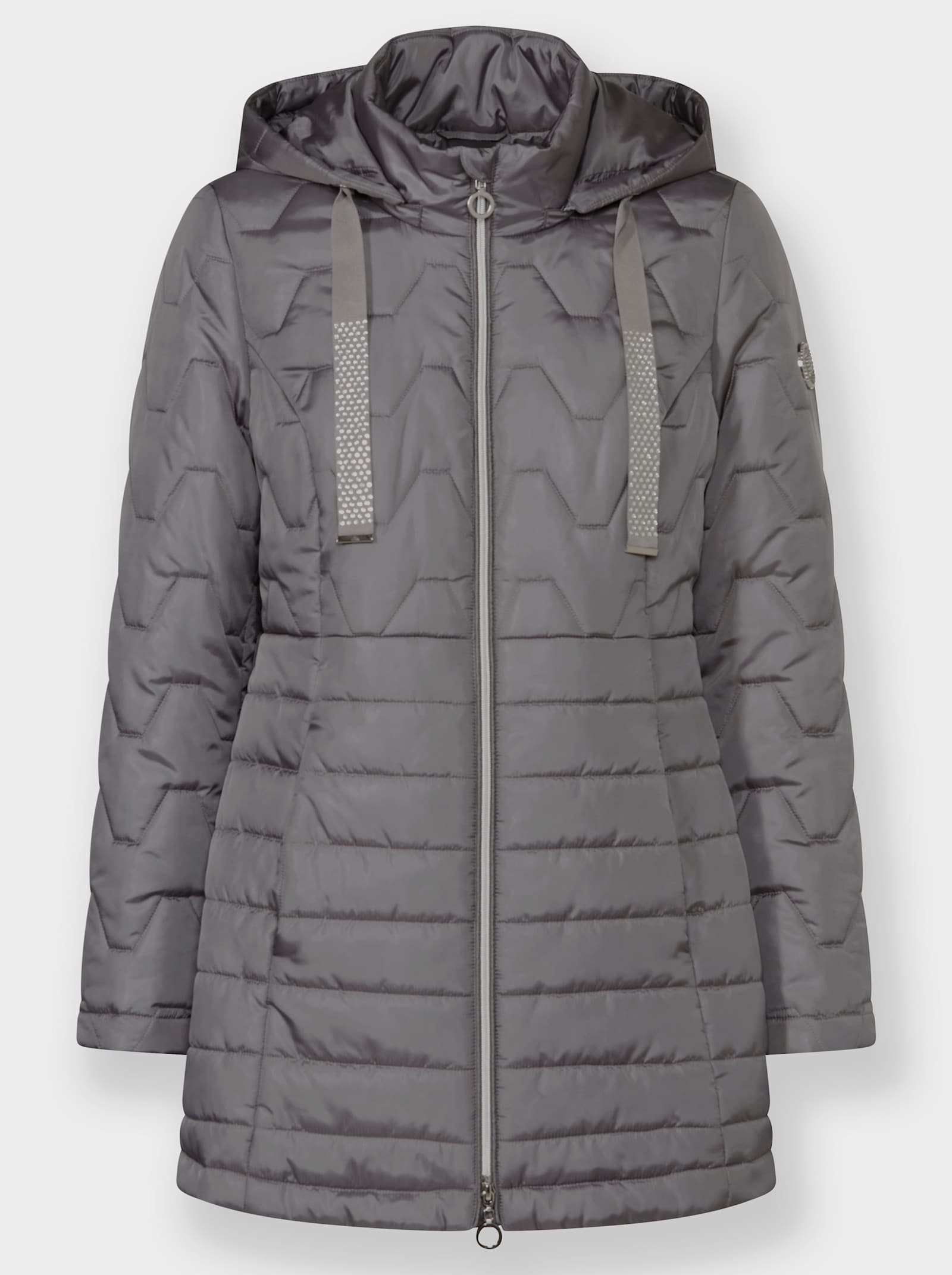 Steppjacke mit Glanz-Akzenten - grau