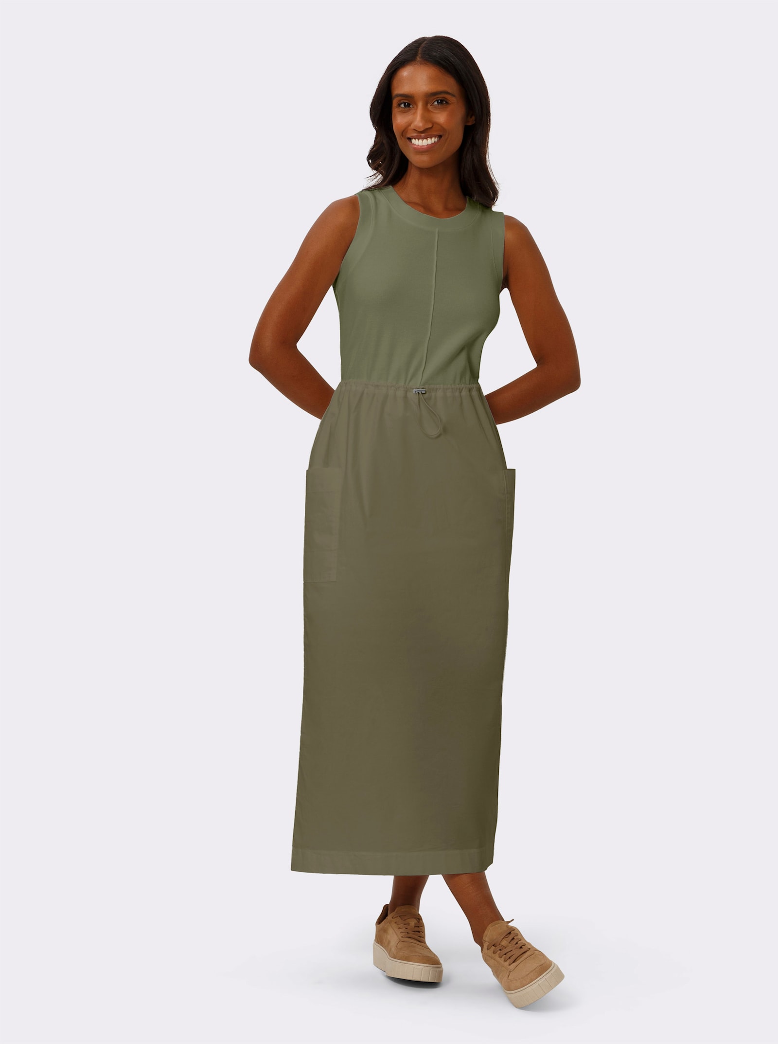 heine Freizeitkleid mit aufgesetzten Taschen - khaki