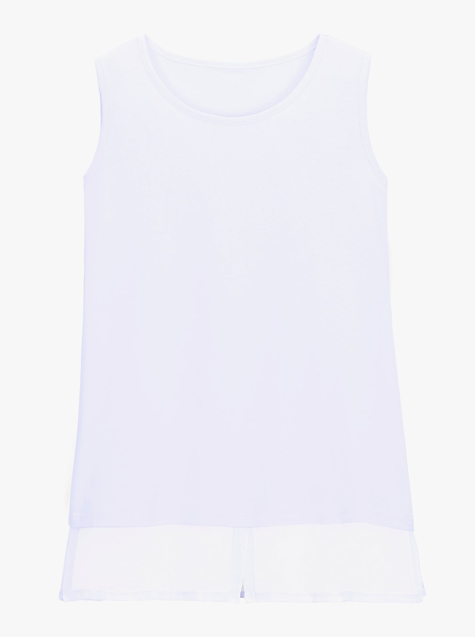 2-in-1-Top mit Seitenschlitzen - ecru