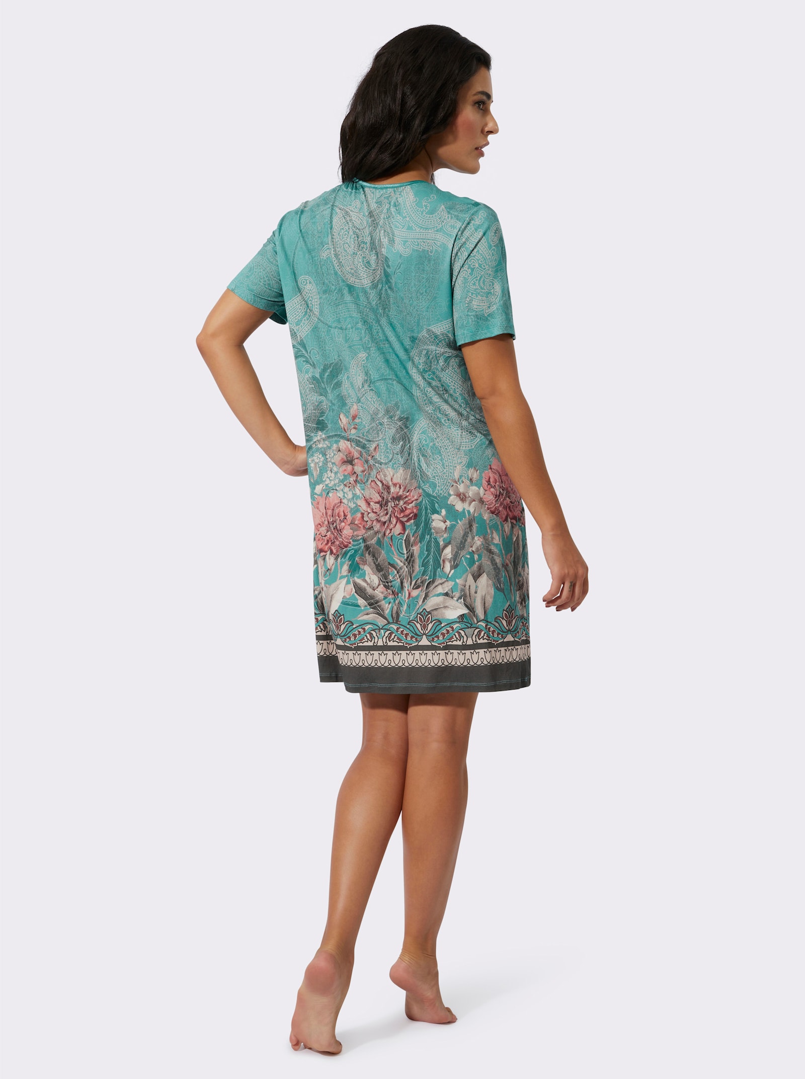 wäschepur Sleepshirt mit Digitaldruck - salbei-bedruckt