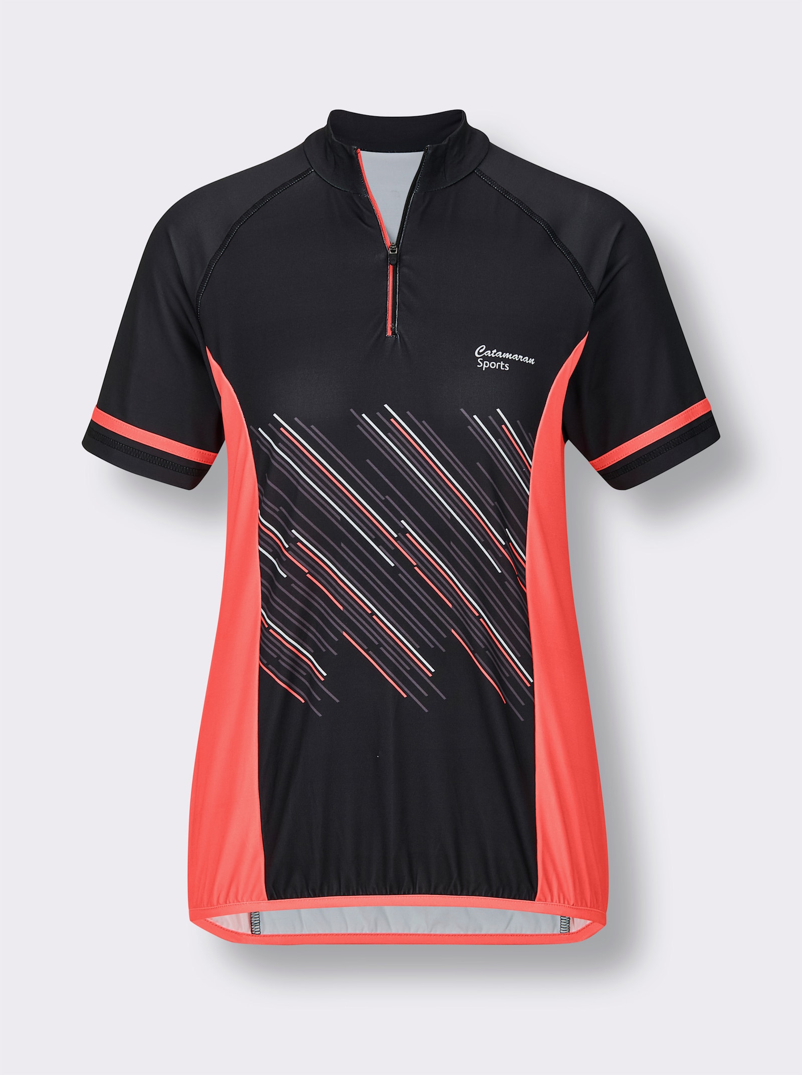 Catamaran Sports Funktionsshirt mit 3-teiliger Rückentasche - schwarz-koralle