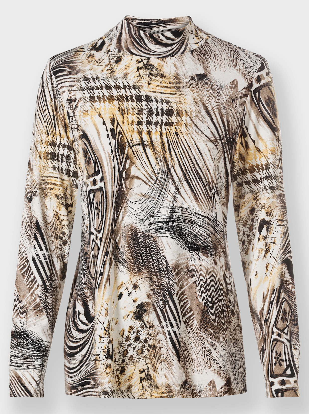 Shirt met lange mouwen - sesam/ecru bedrukt
