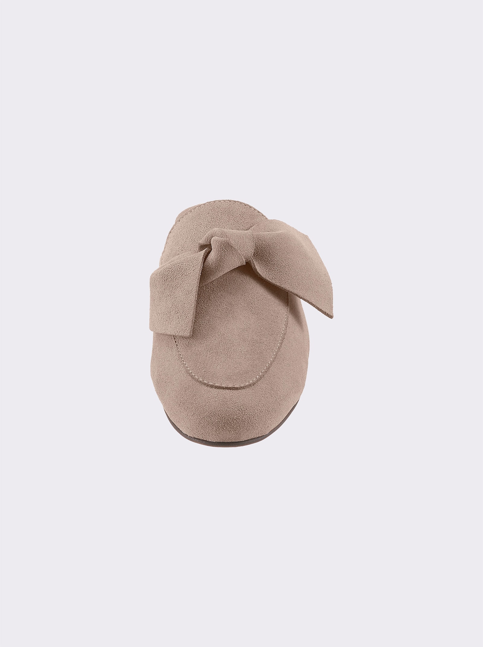 heine Pantolette aus Veloursleder - sesam