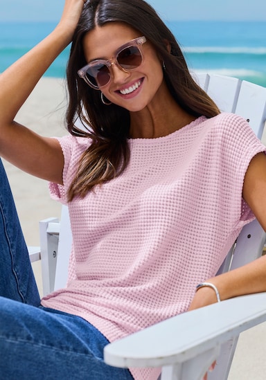 Vivance Kurzarmshirt - lila