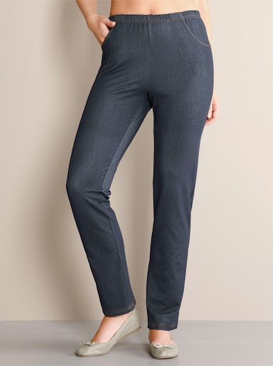 Freizeithose mit Kontrastnähten - jeansblau