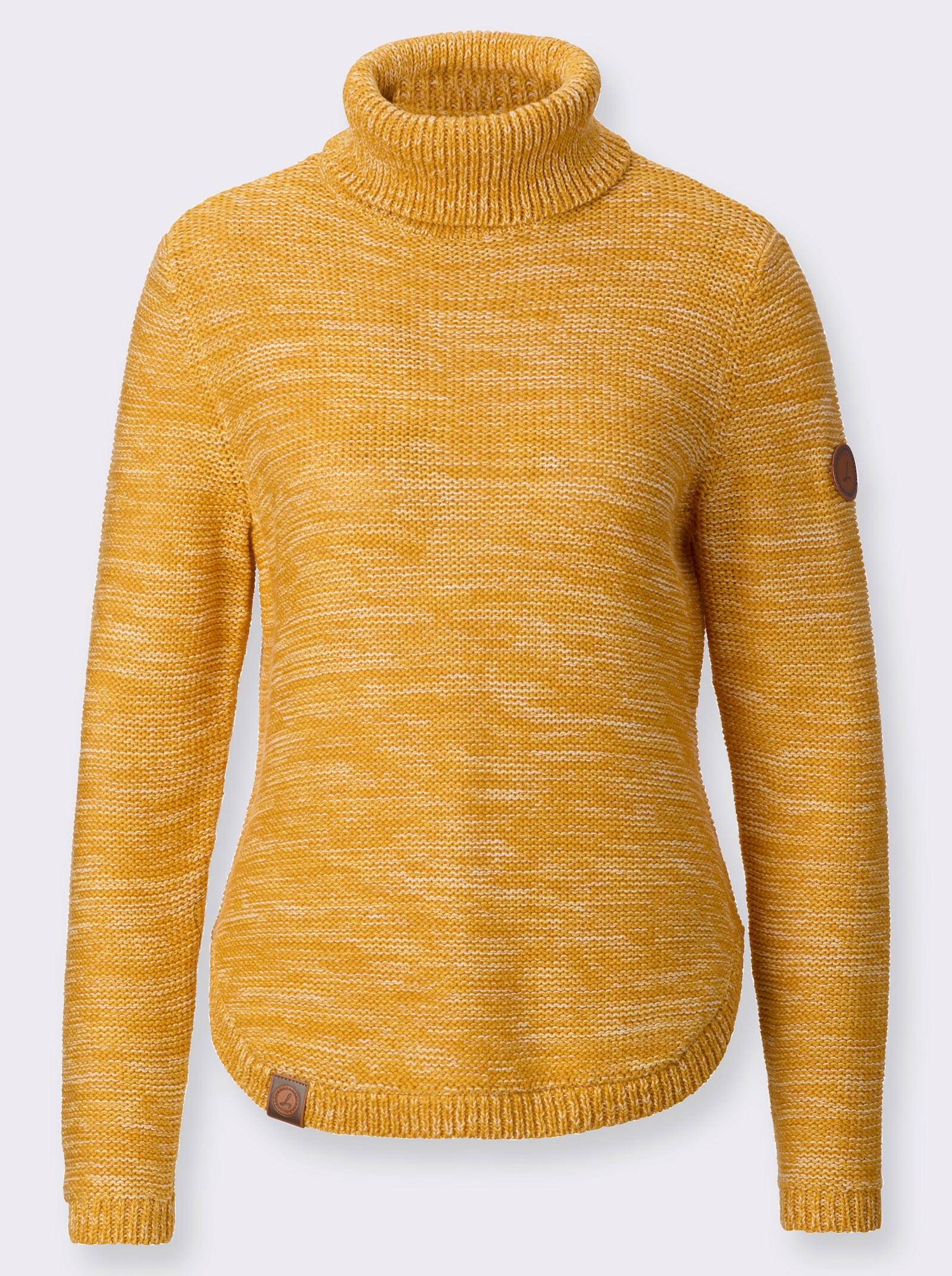 Pullover mit Rollkragen - ocker-meliert