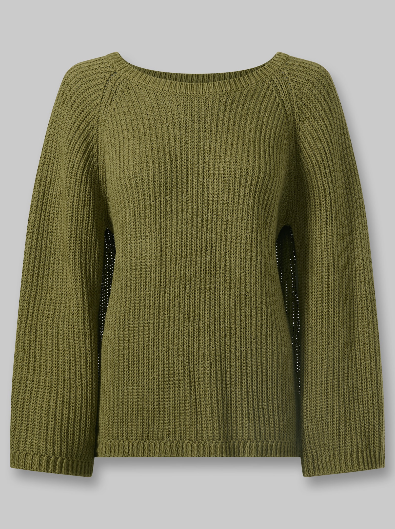 heine Strickponcho mit Cape-Ärmel - oliv