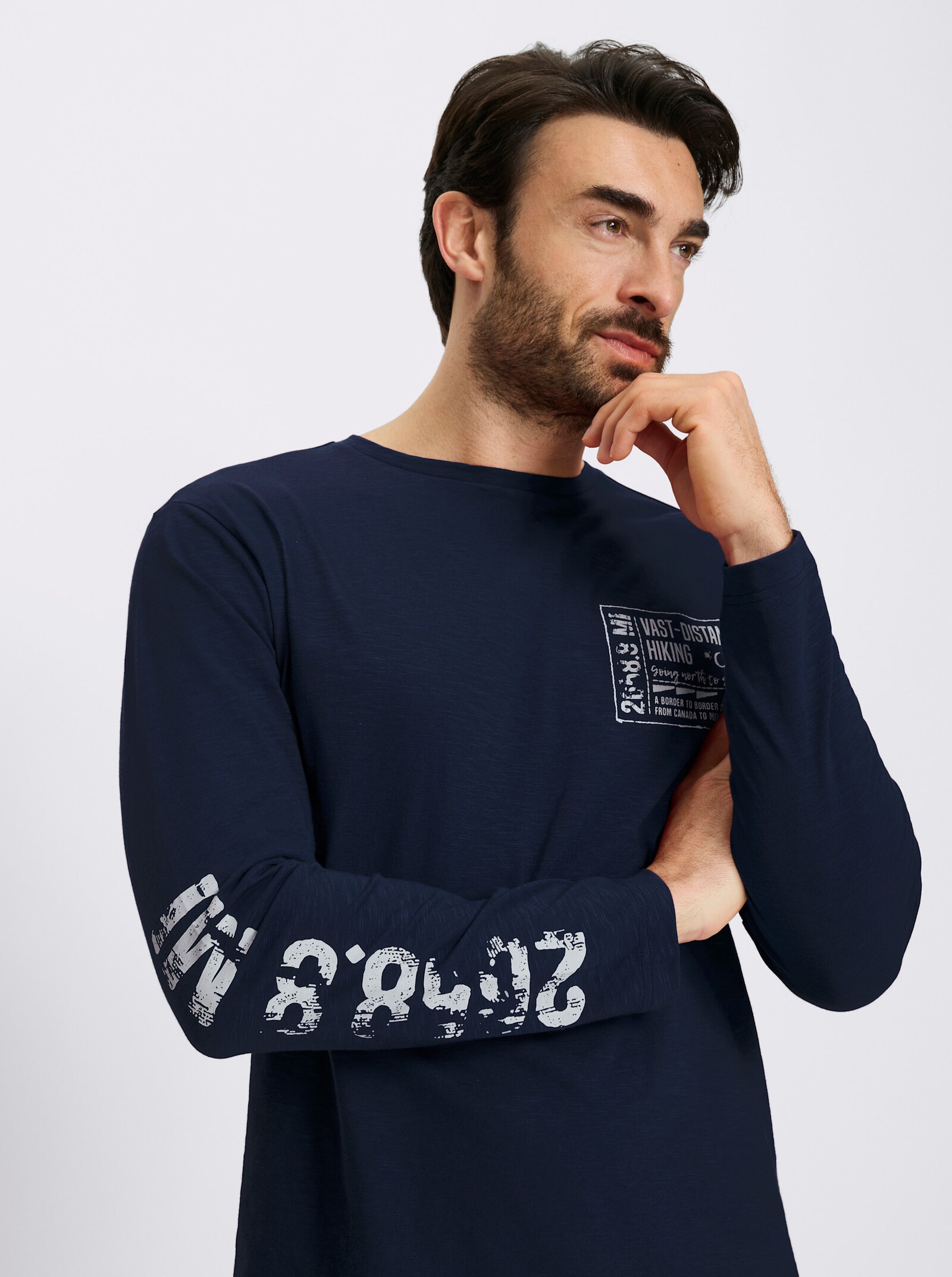 Catamaran Langarmshirt mit platziertem Druck - marine-bedruckt