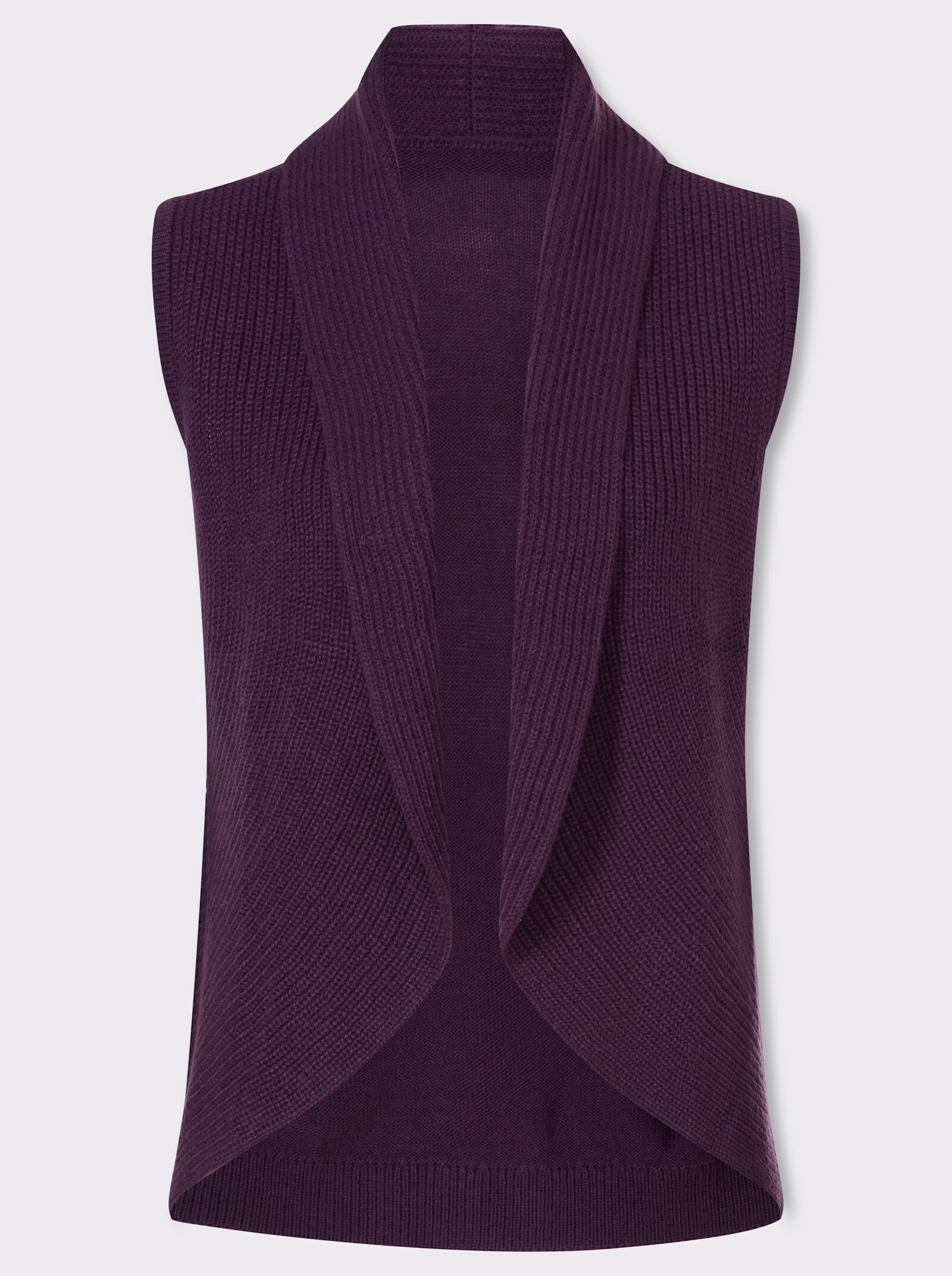 Strickweste mit Schalkragen - traube