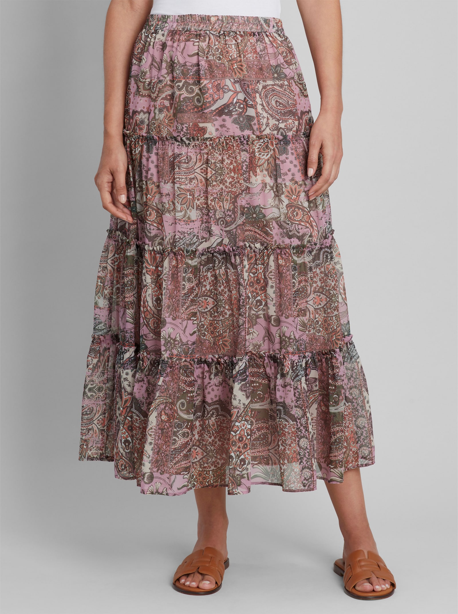 heine Stufenrock mit Paisley-Muster - hortensie-schoko-bedruckt