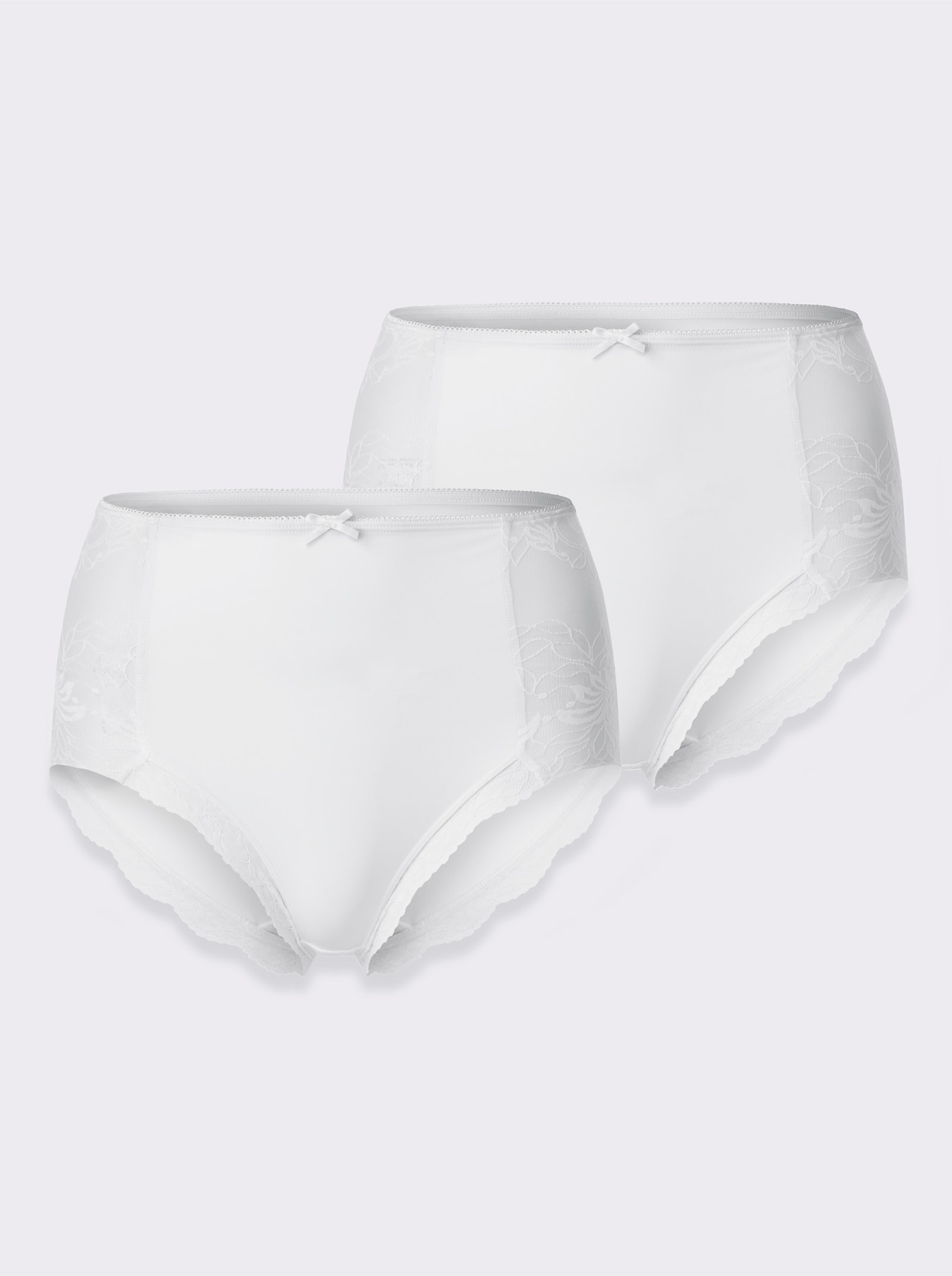 wäschepur Taillenslip mit seitlicher Spitze - 2x weiß