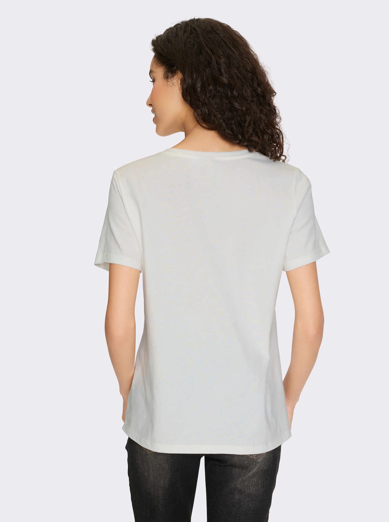 heine T-Shirt mit gesticktem Motiv - ecru