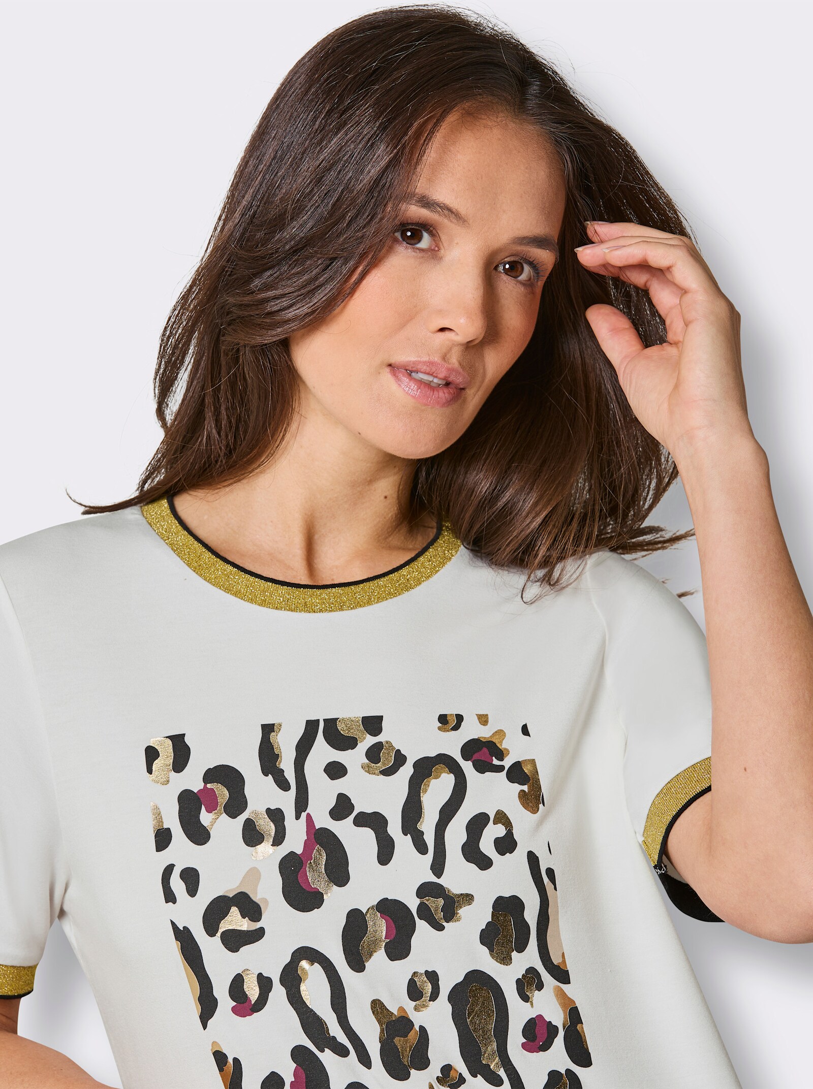 CREATION L PREMIUM Modal-Shirt - ecru-beige-bedruckt