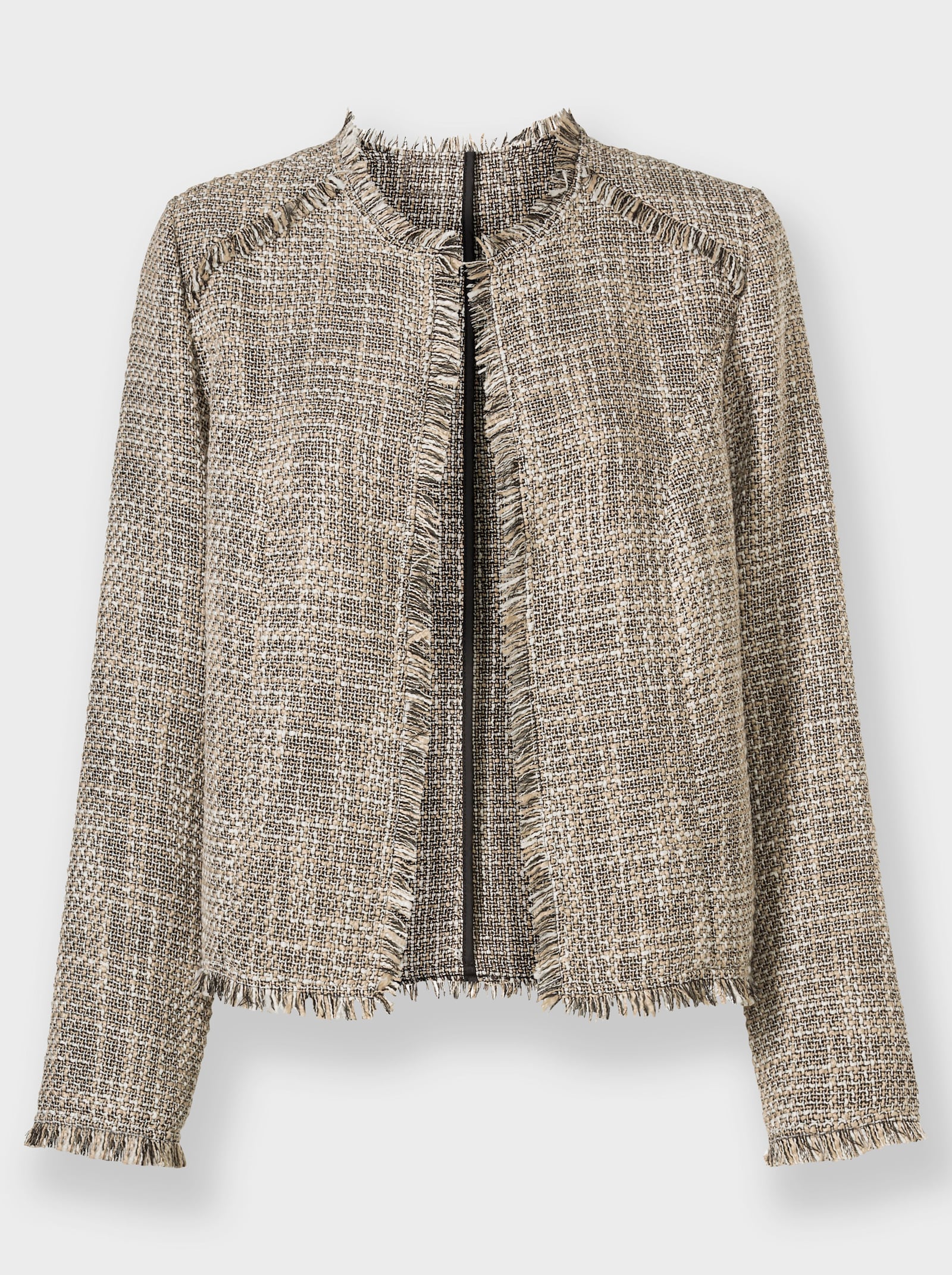 heine Blazer in offener Form - schwarz-sand-gemustert