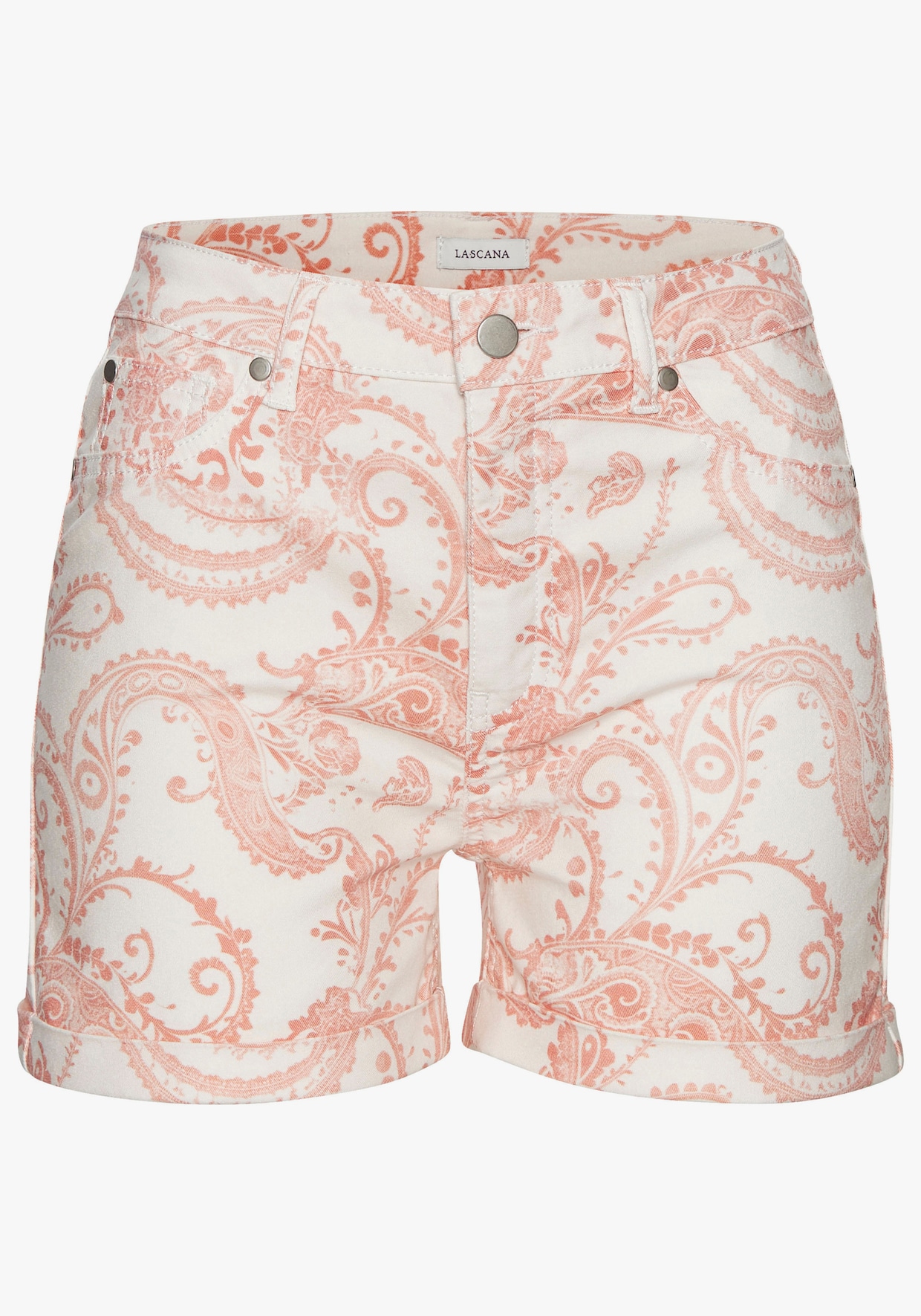 LASCANA short en jean - crème-corail imprimé