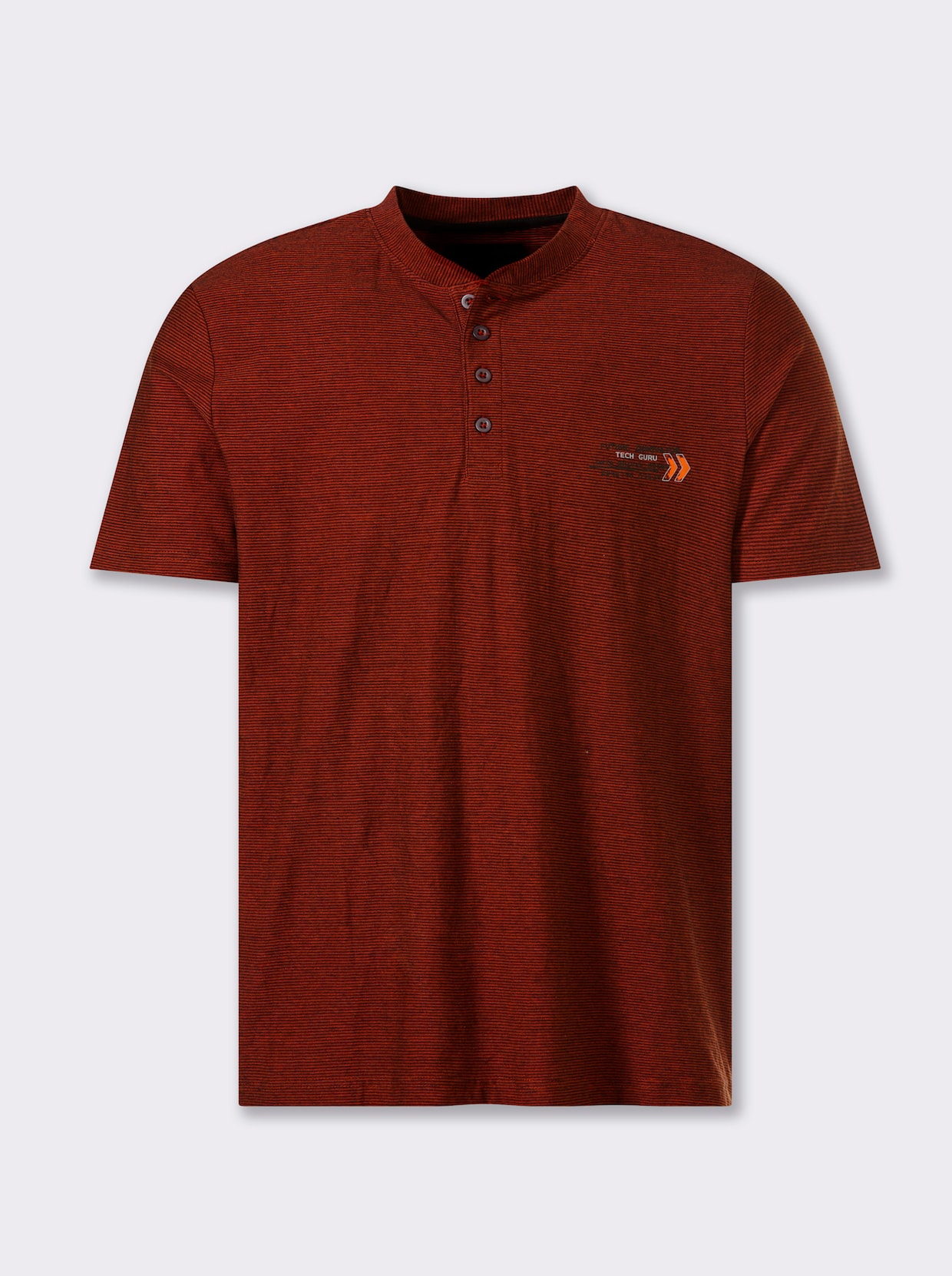 Catamaran Kurzarmshirt - terra-schwarz-gestreift