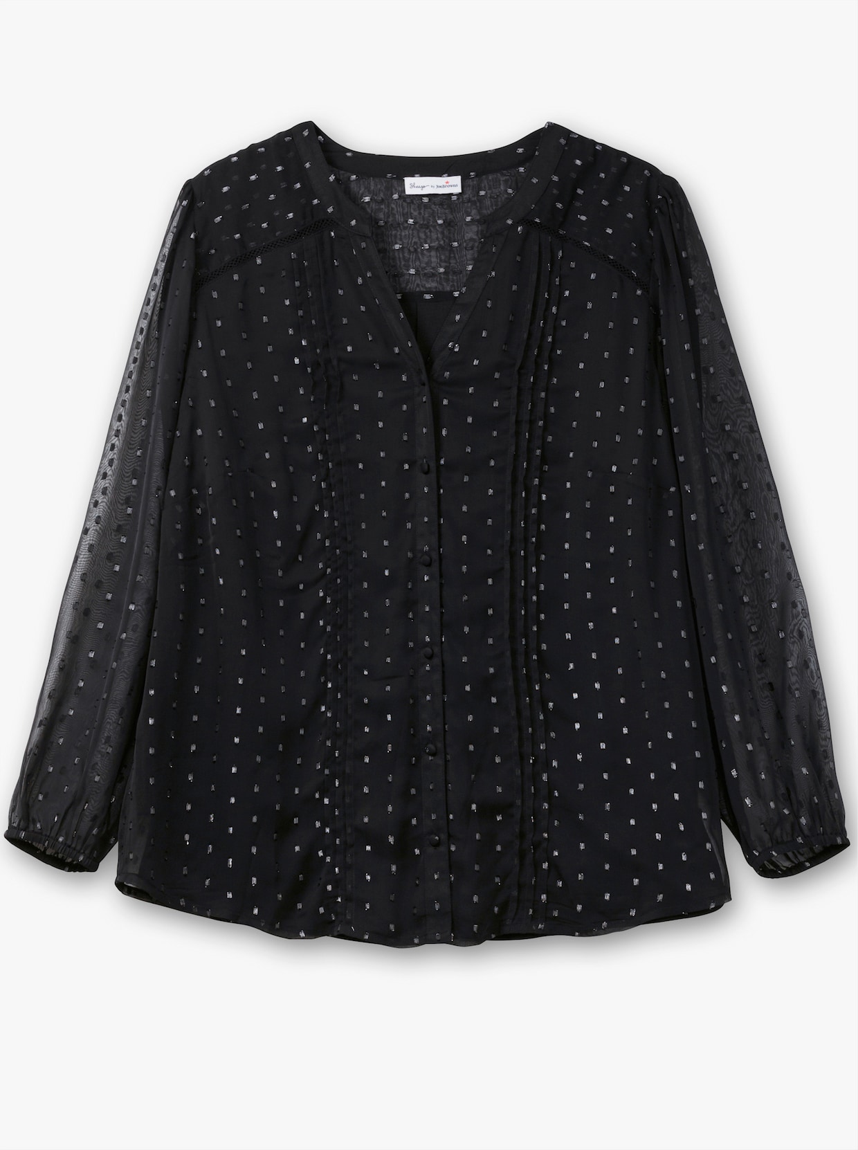 sheego by Joe Browns Chiffonbluse - schwarz-gemustert